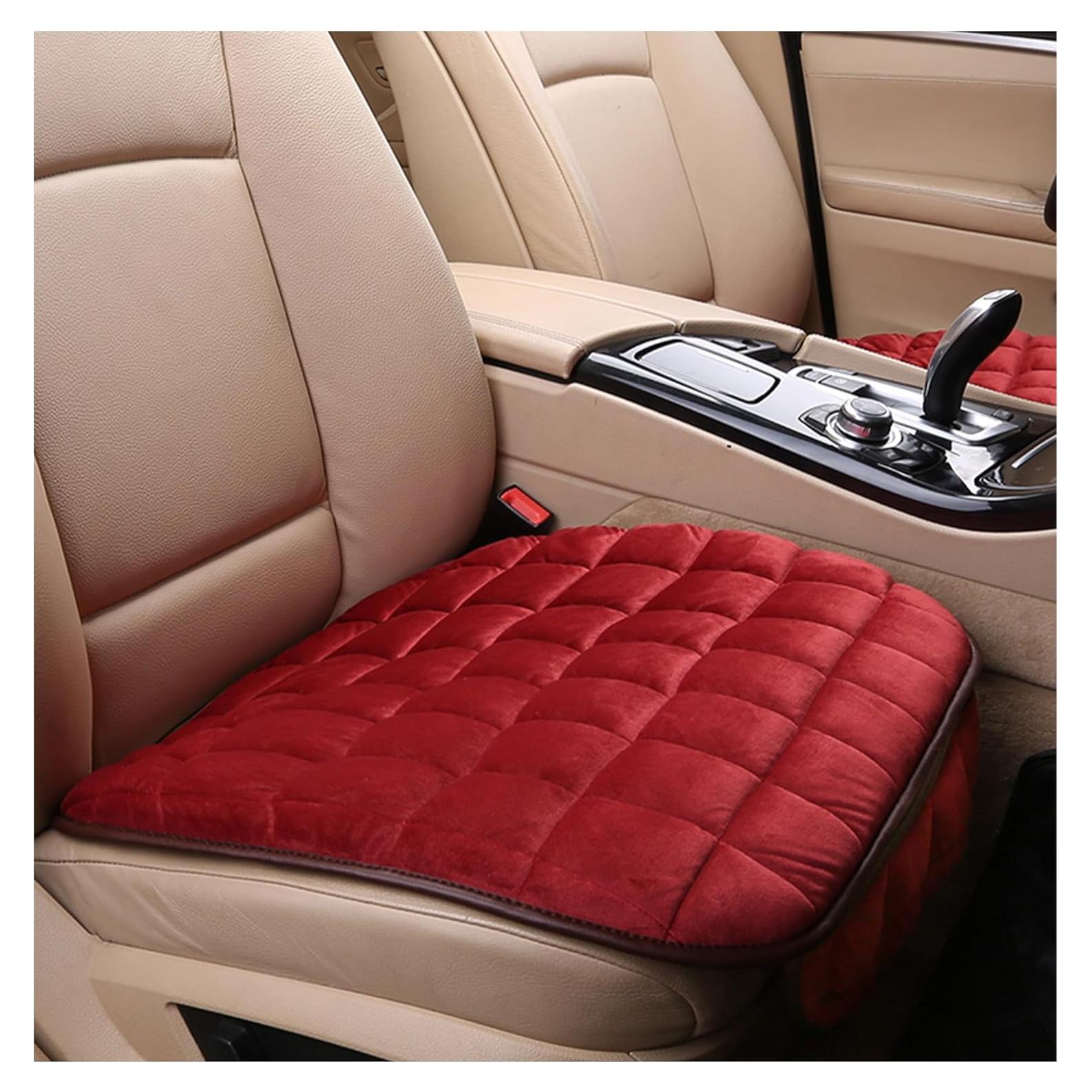 Cojines de Asiento de Coche Carleef 2 Piezas Felpa Rojo