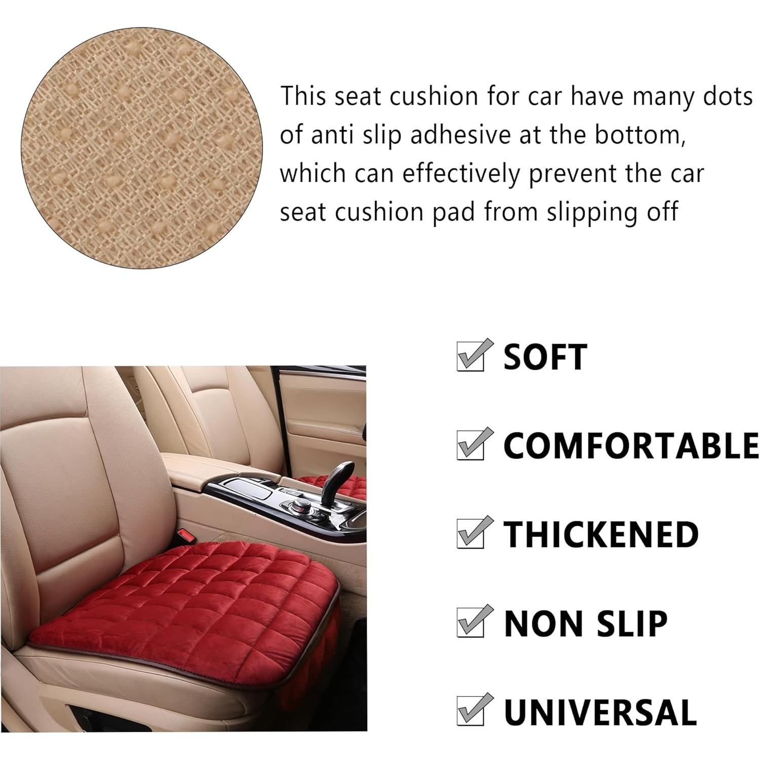 Cojines de Asiento de Coche Carleef 2 Piezas Felpa Rojo