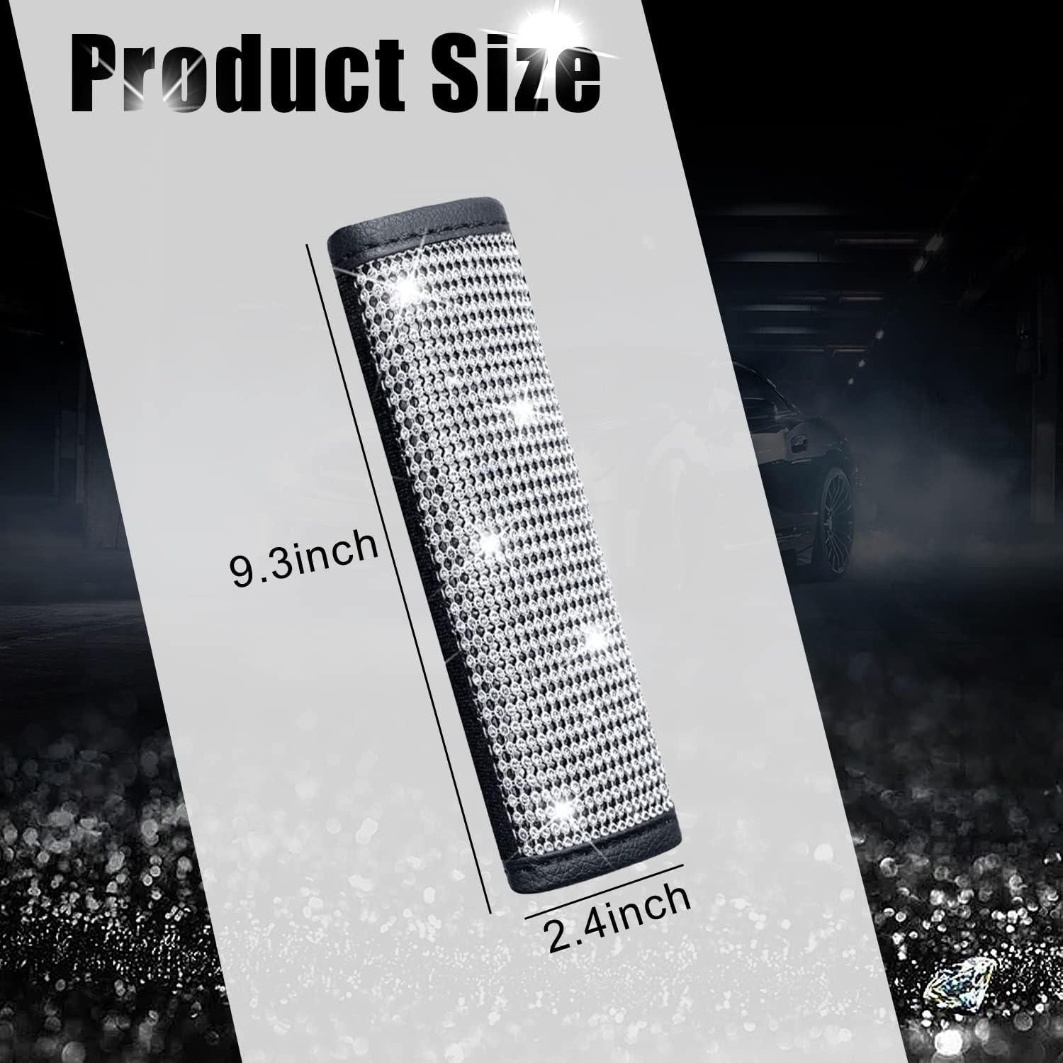 Fundas de Cinturón Brillantes JDDRY 4PC Plata para Auto