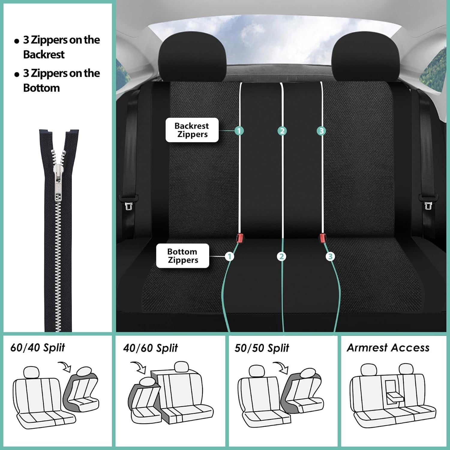 Funda de Asiento Trasero FH Group Ajuste Universal Negro
