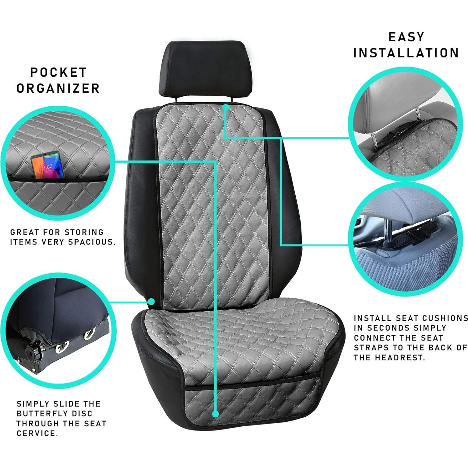 Funda de Asiento de Coche FH Group Neosupreme Gris - 2 Piezas
