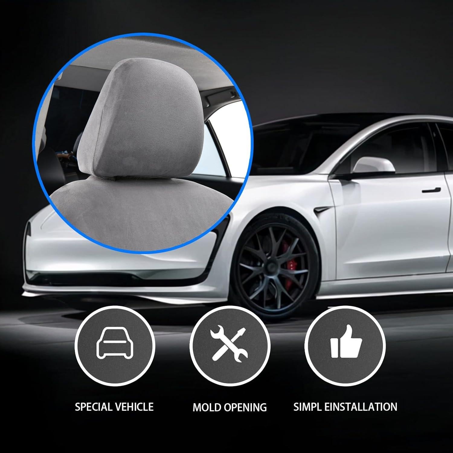 Pack de 2 Fundas de Cabecera de Auto Gunhunt Gris Universal