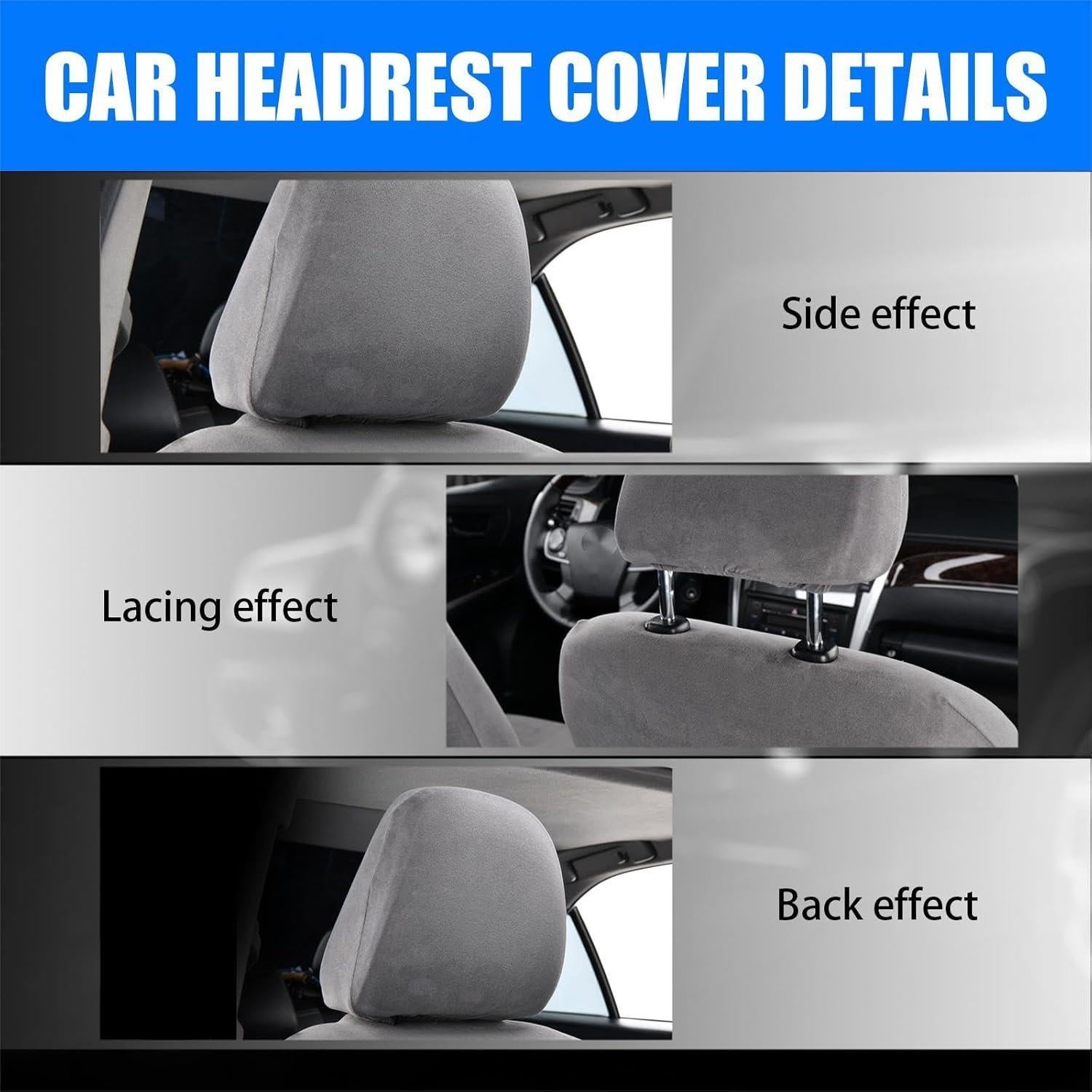 Pack de 2 Fundas de Cabecera de Auto Gunhunt Gris Universal