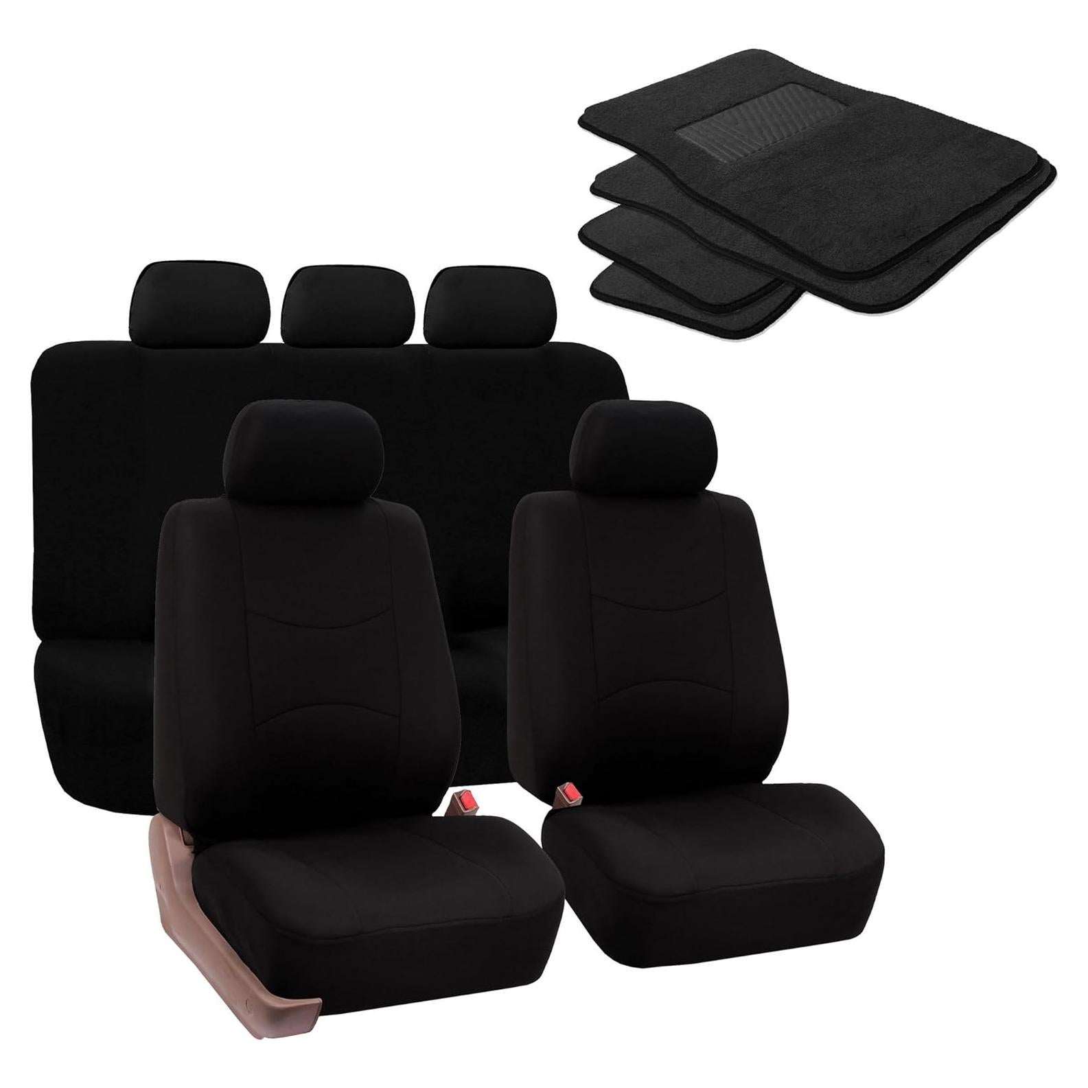 Fundas de Asiento FH Group + Alfombrillas de Piso - Negro