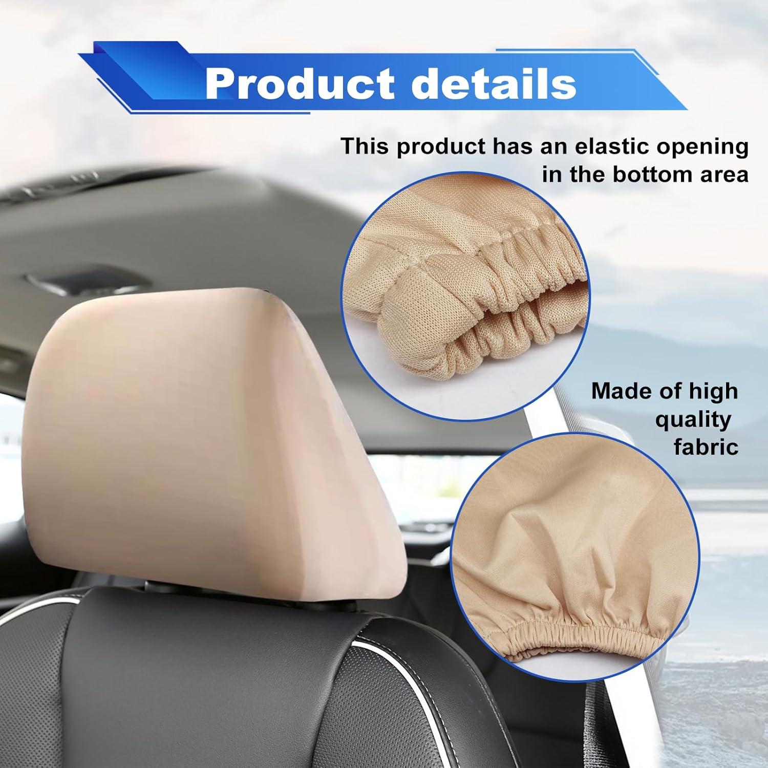 Funda de Reposacabezas de Coche Stymart 2 Piezas Beige