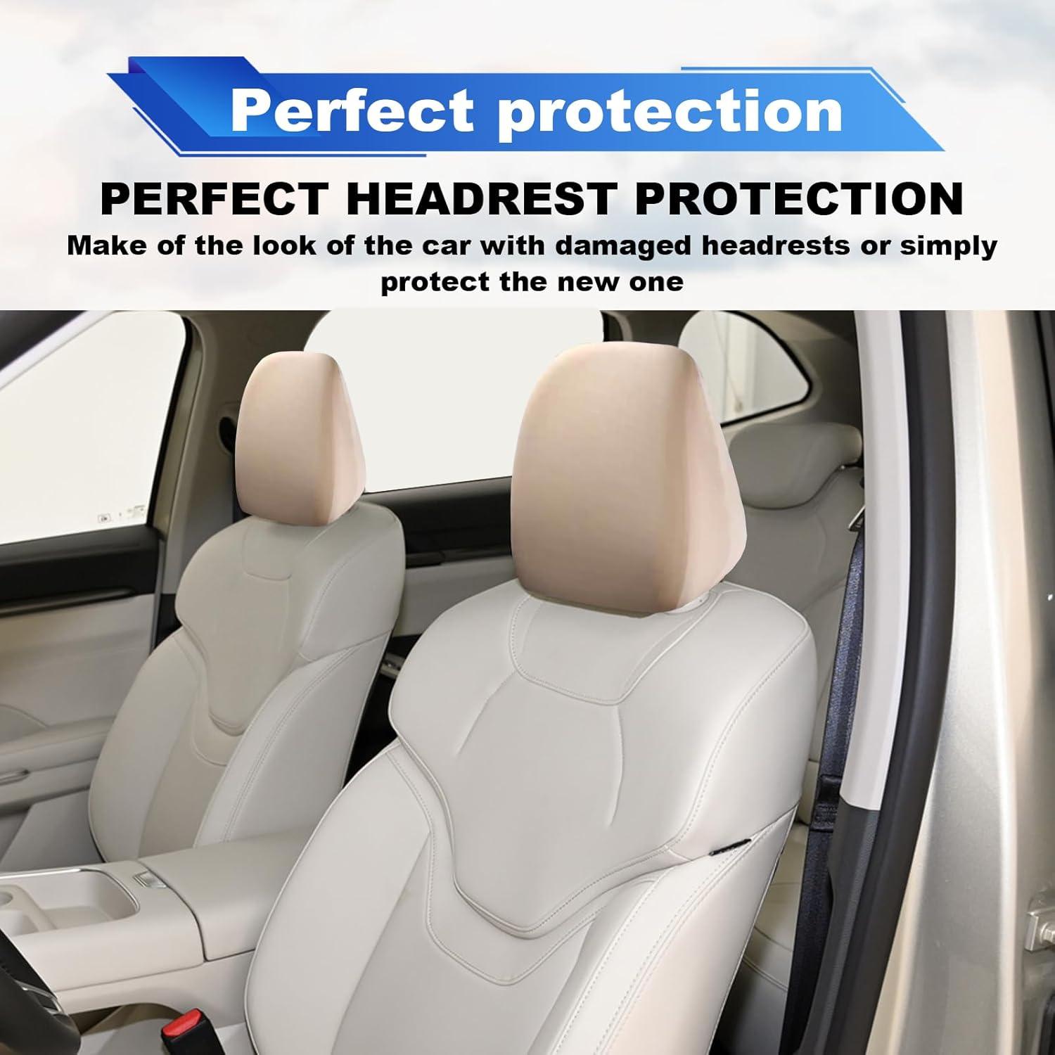 Funda de Reposacabezas de Coche Stymart 2 Piezas Beige