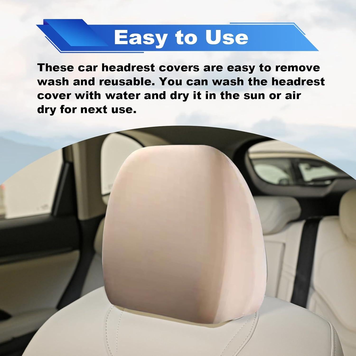 Funda de Reposacabezas de Coche Stymart 2 Piezas Beige