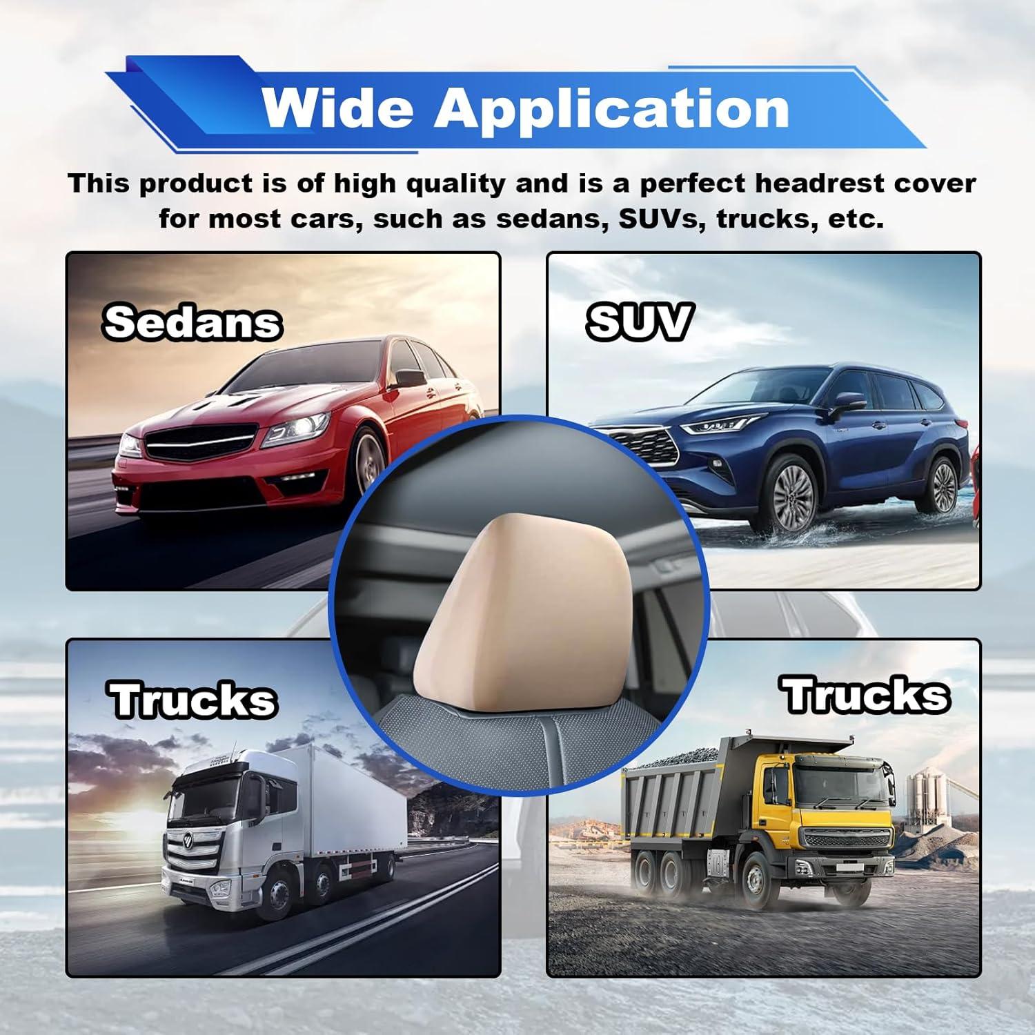 Funda de Reposacabezas de Coche Stymart 2 Piezas Beige