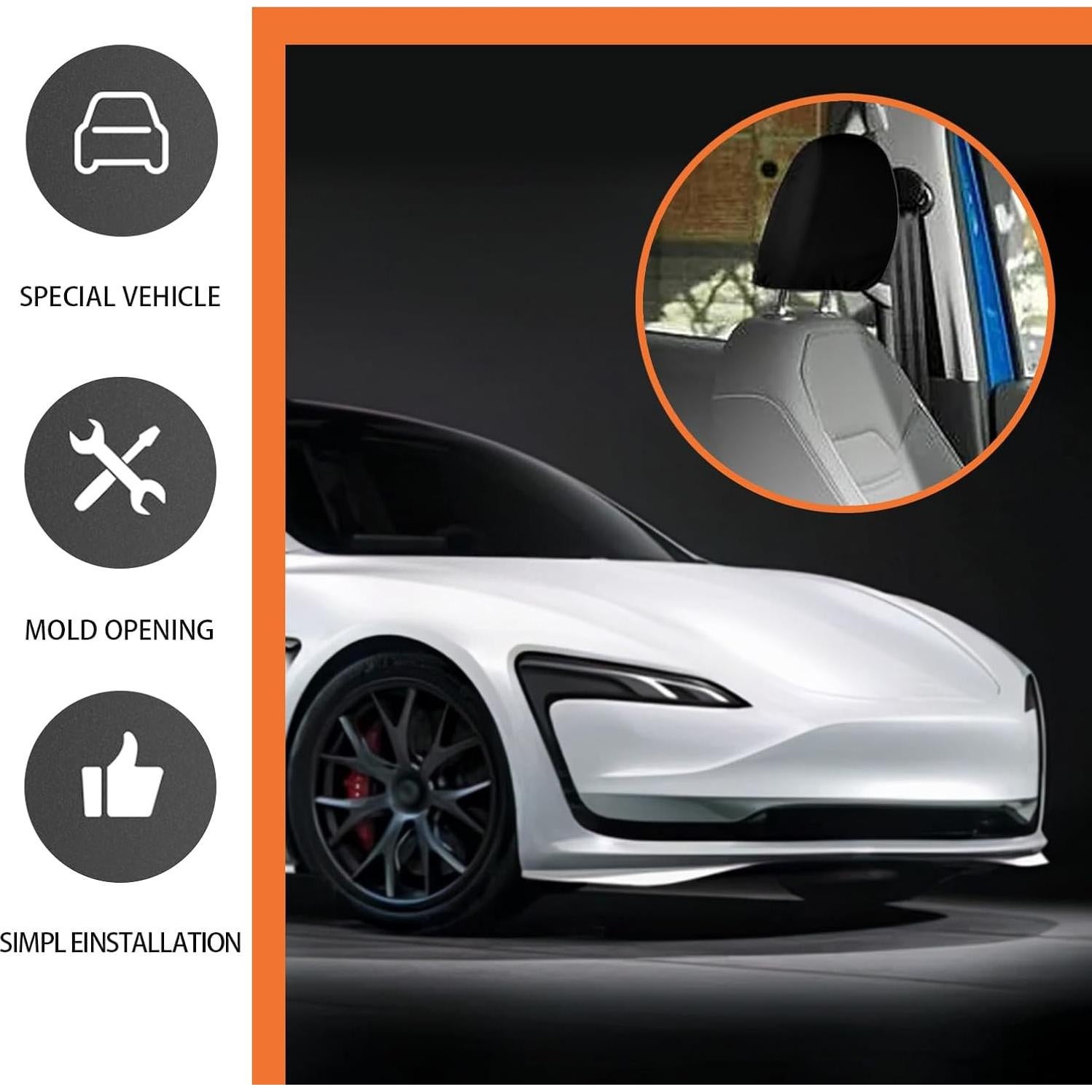 Pack de 4 Fundas de Cabecera de Asiento de Coche Dawfall