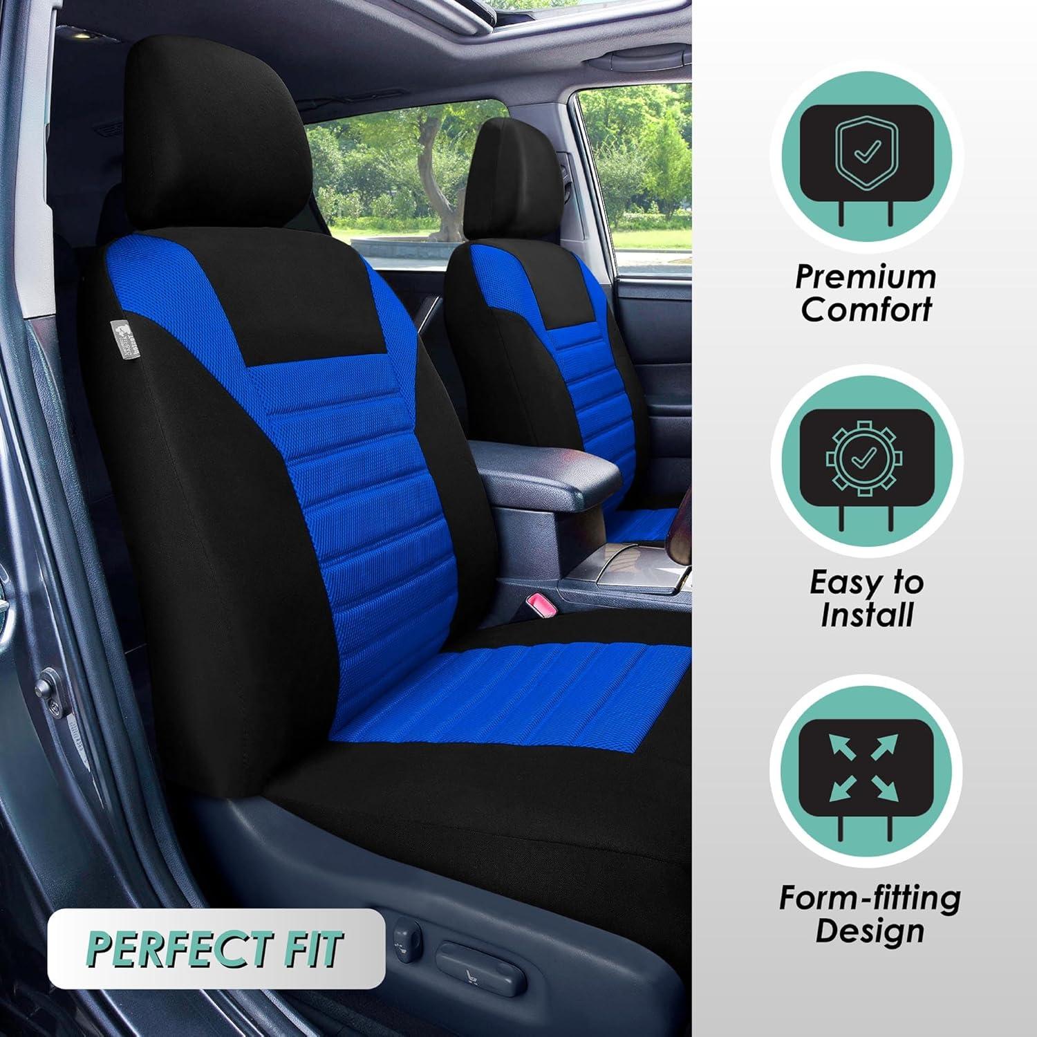 Fundas de Asiento de Coche FH Group Azul Juego Frontal 3D