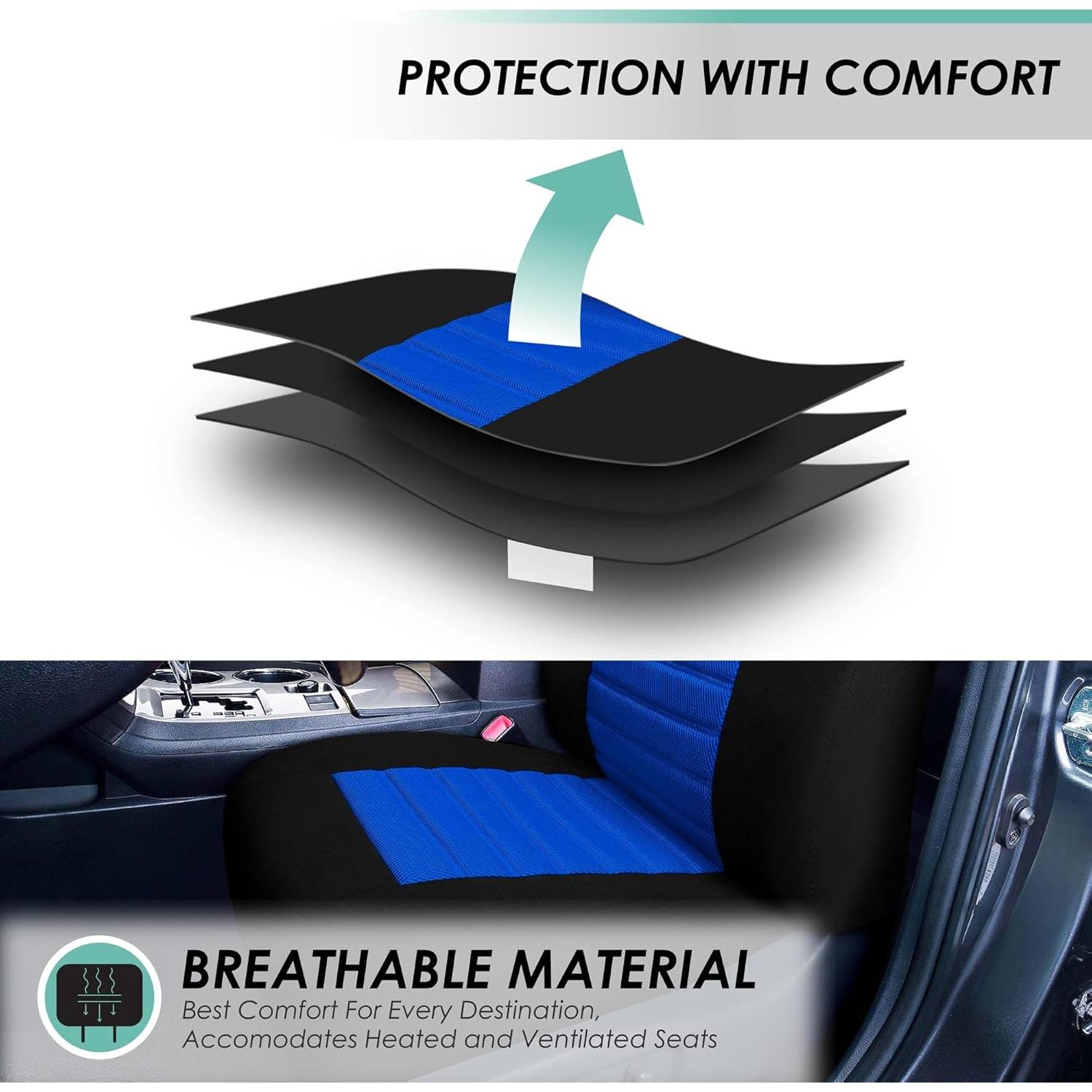 Fundas de Asiento de Coche FH Group Azul Juego Frontal 3D