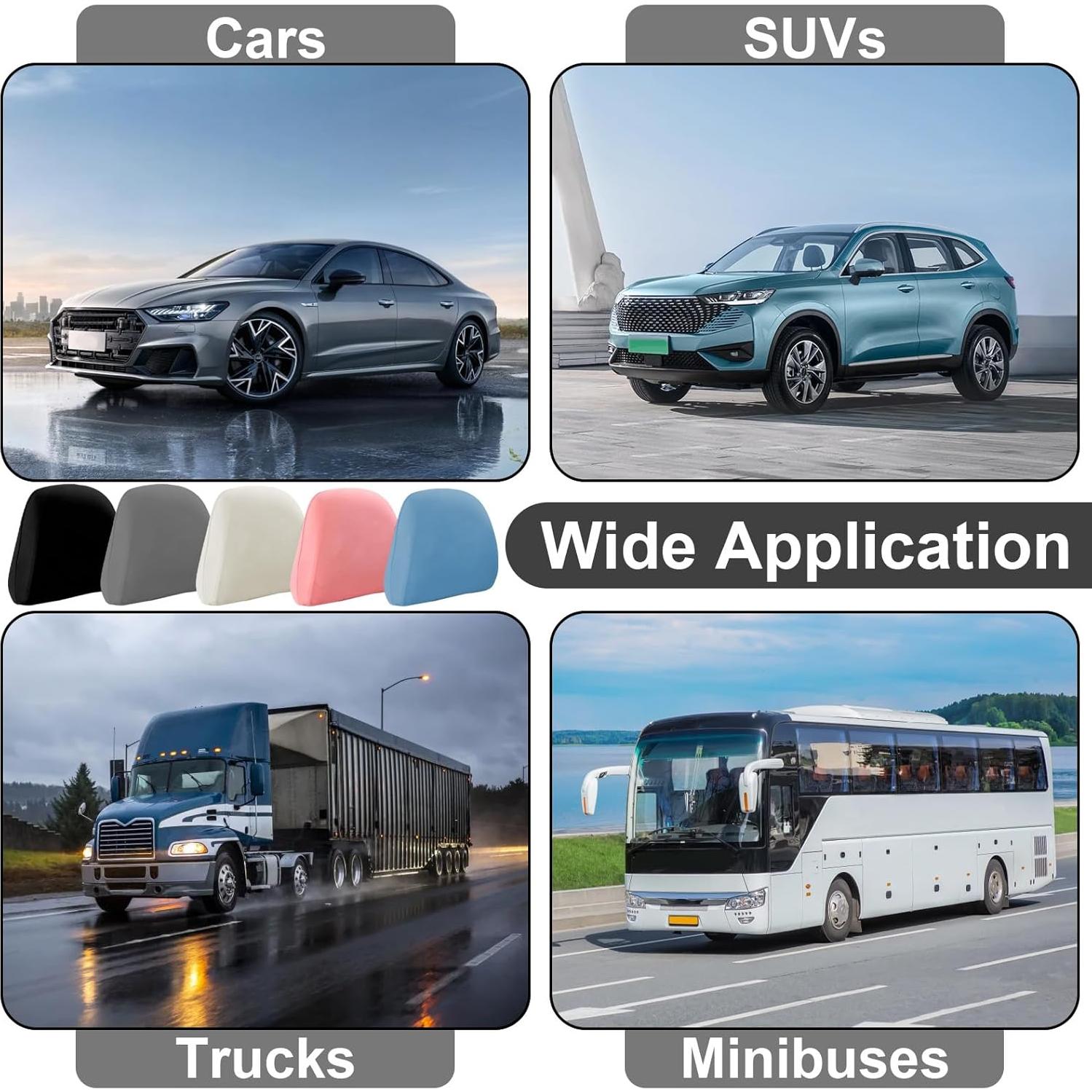 Funda de Reposacabezas de Coche BFXM - 2 Piezas Gris Universal