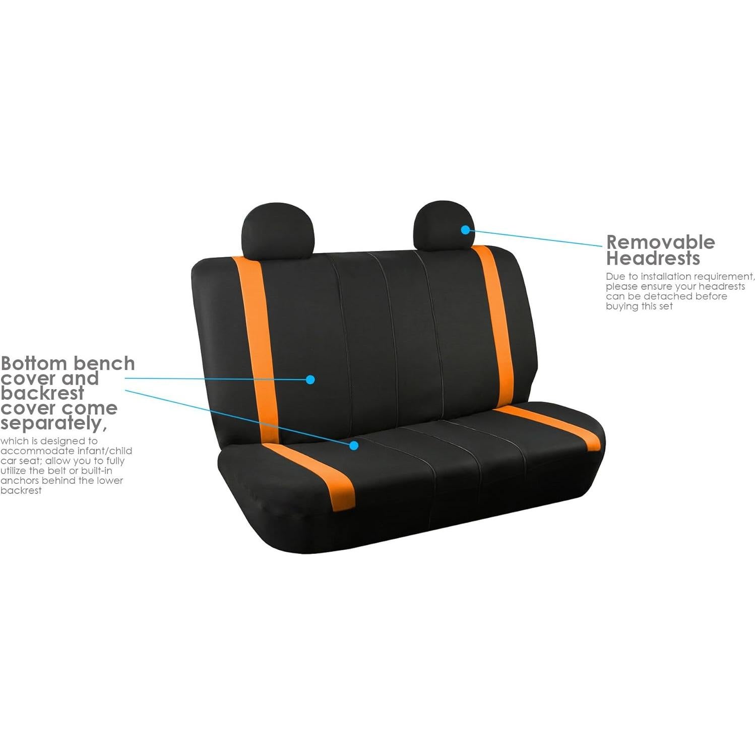 Cubiertas de Asientos de Automóvil TLH Naranja Universal 2 Piezas