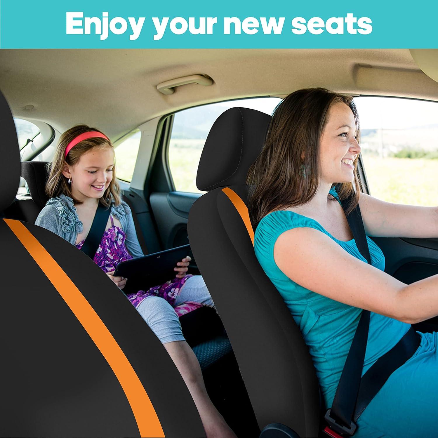 Funda de Asiento Universal FH Group con Alfombrillas Naranja/Negro