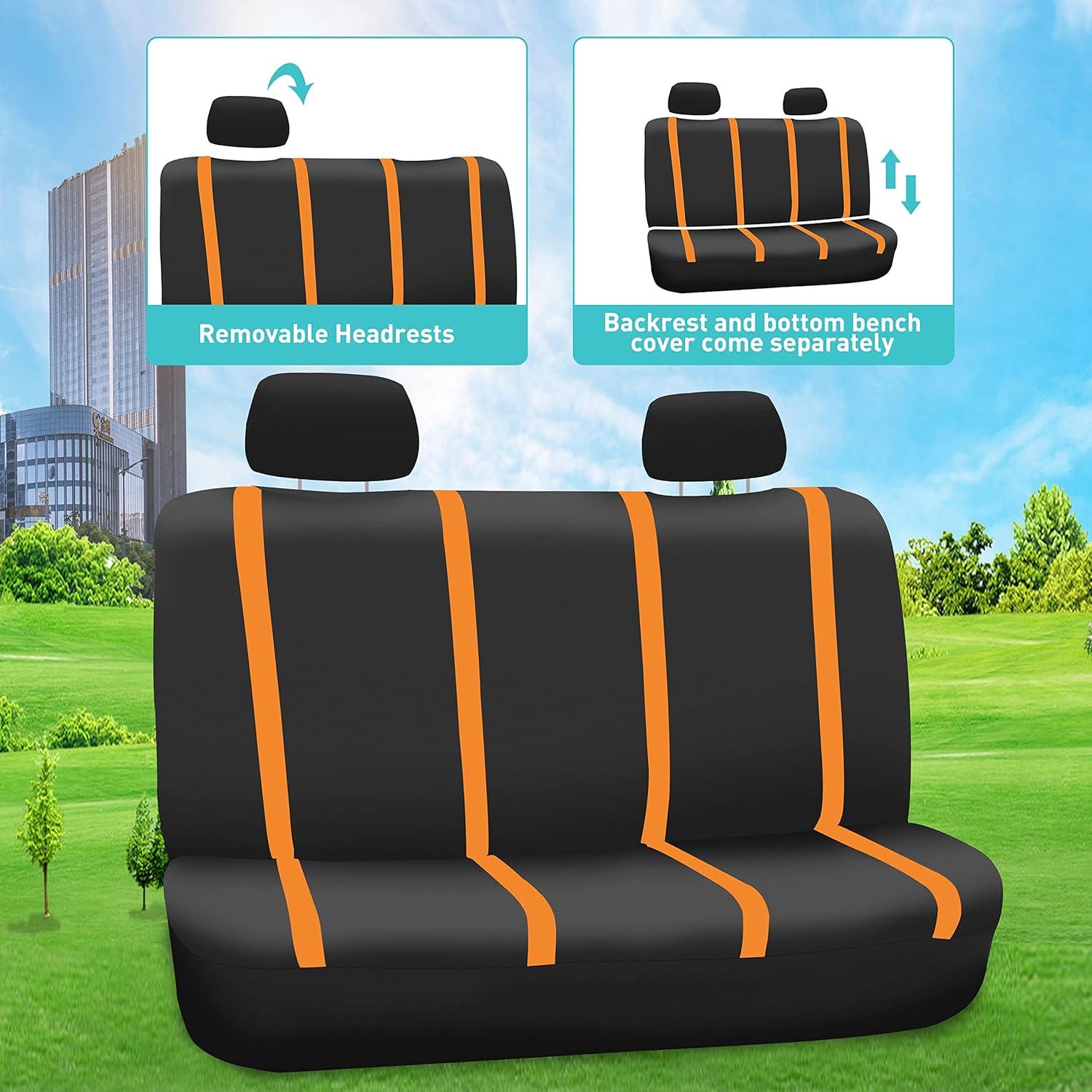 Funda de Asiento Universal FH Group con Alfombrillas Naranja/Negro
