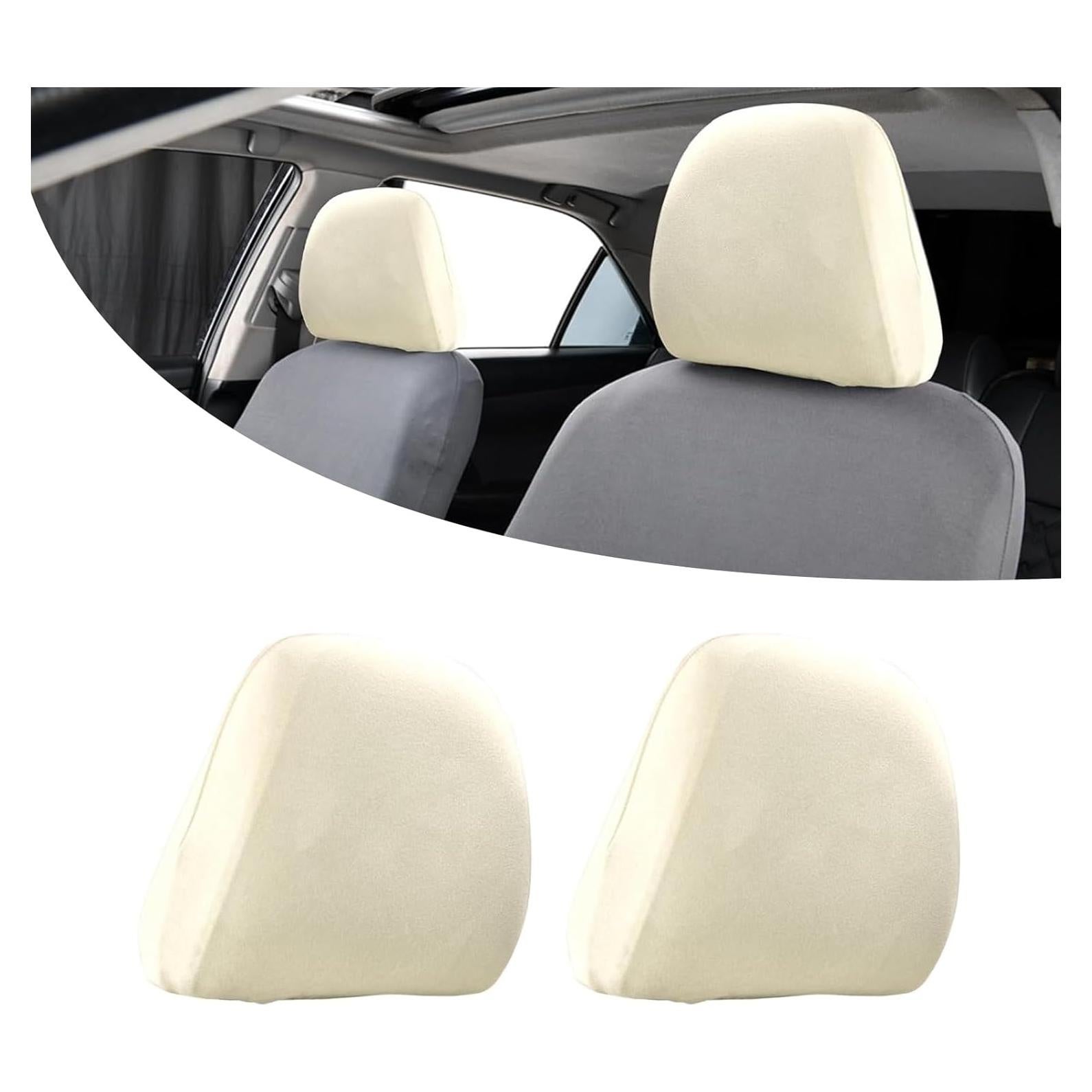 Fundas de Reposacabezas de Coche ijuicy 2 PCS Beige Transpirables