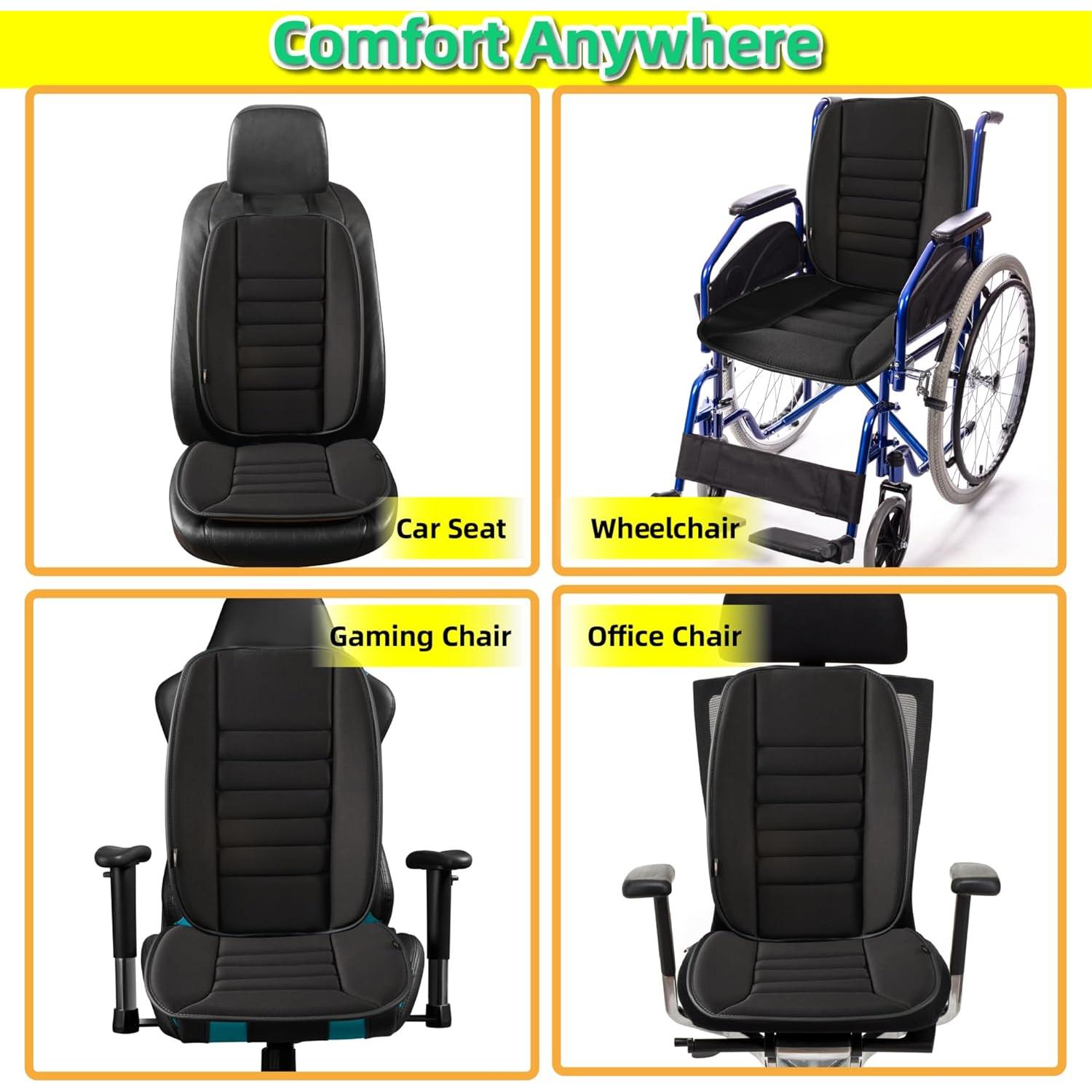 Cojín de Asiento Kingphenix con Almohada Lumbar - Espuma Viscoelástica