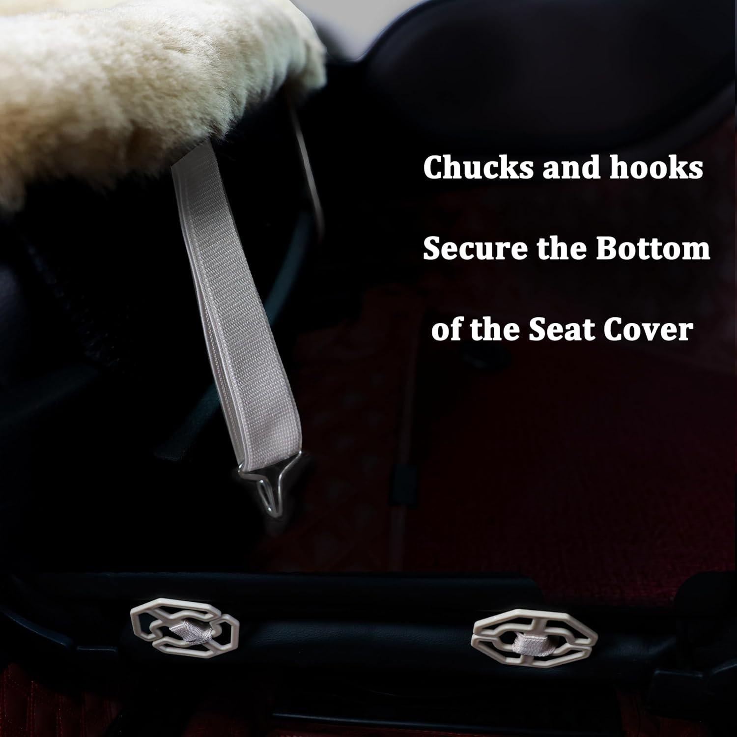 Cubierta de Asiento de Coche OGLAND Piel de Oveja 50x50cm Perla