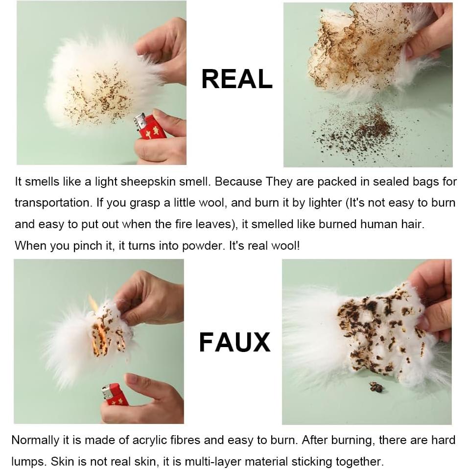 2 Pack Fuzzy Fluffy Fur Sheepskin Car Seat Covers for Auto Soft Cozy Wool Universal Seat Cushion Accessories Automobiles (Black)