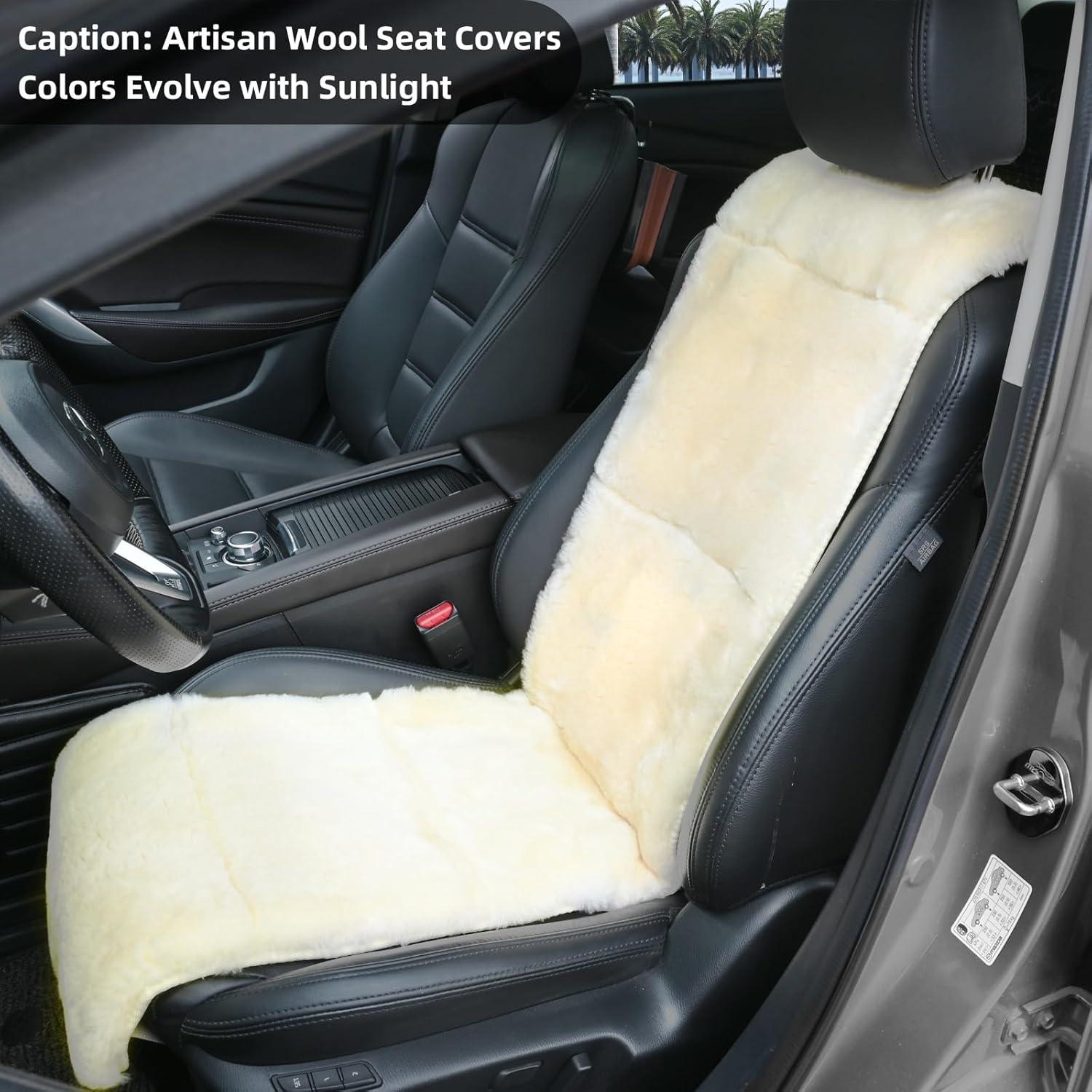 Cubierta de Asiento Aegis de Piel de Oveja Merino Miel Claro