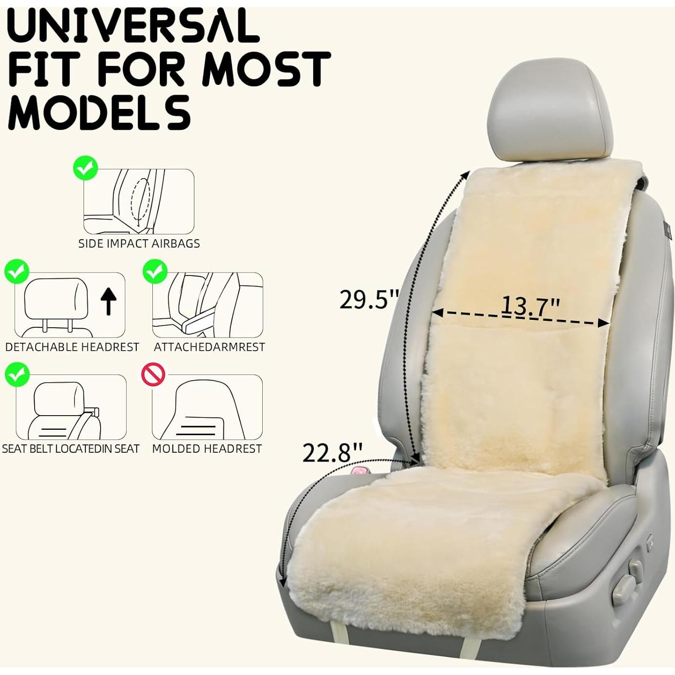 Cubierta de Asiento Aegis de Piel de Oveja Merino Miel Claro