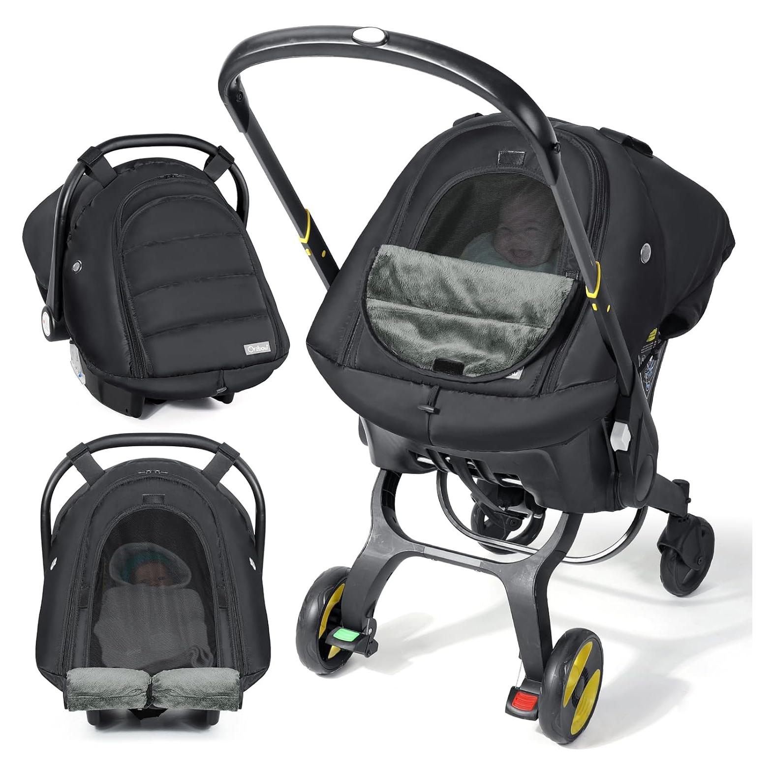 Cubierta de Asiento de Auto de Invierno Orzbow para Bebés - Negro