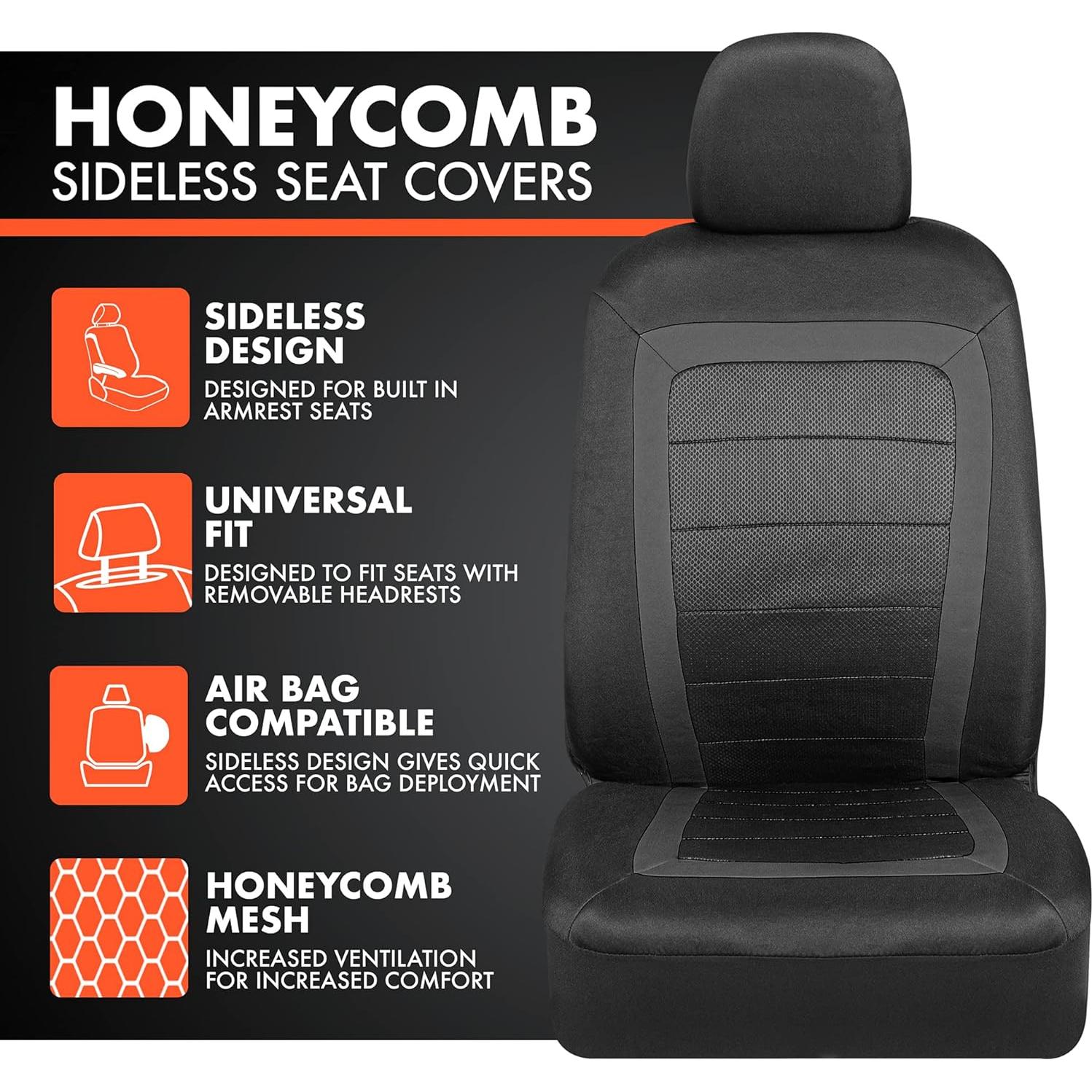 Cubiertas de Asiento BDK FreshMesh Juego Completo Carbón