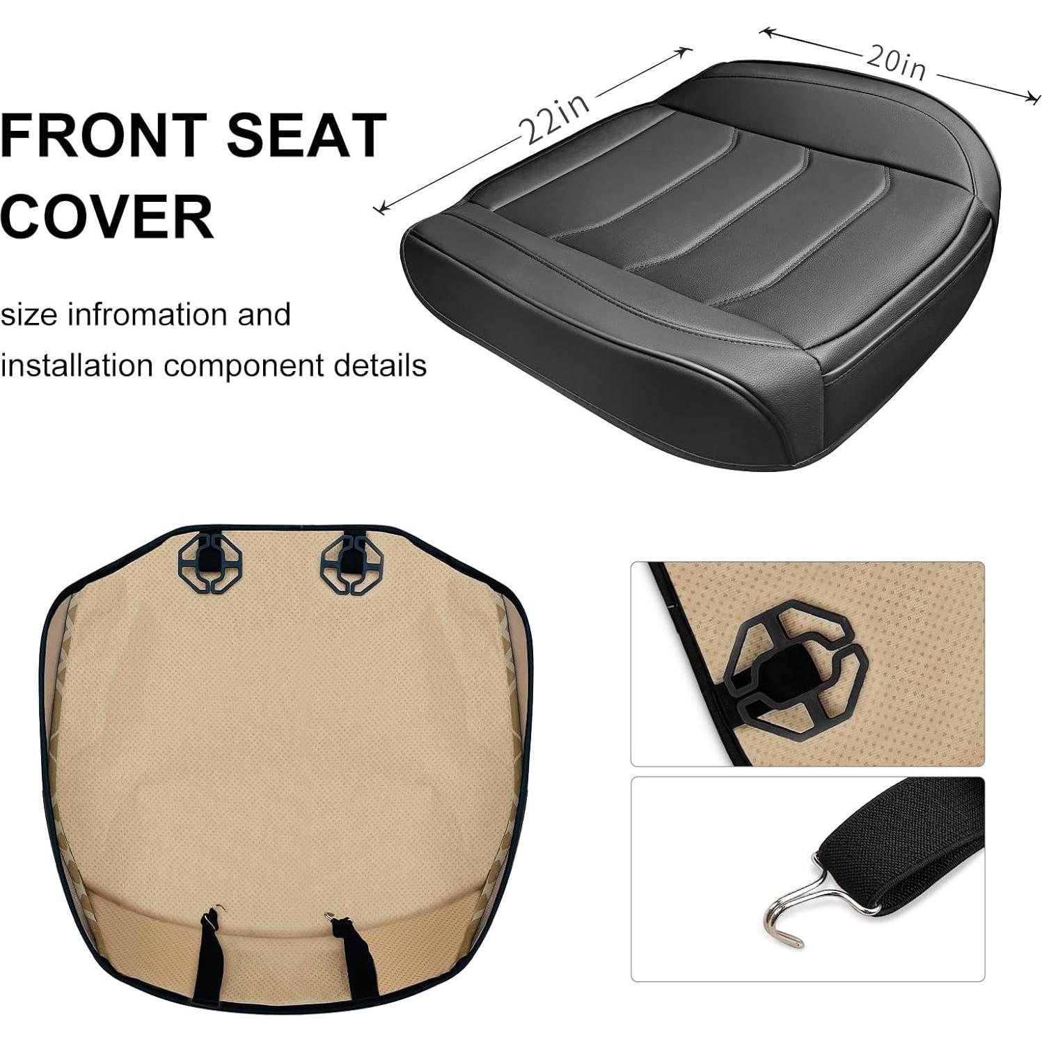 Funda de Asiento de Coche BOPUOVRE Negra Ajuste Universal