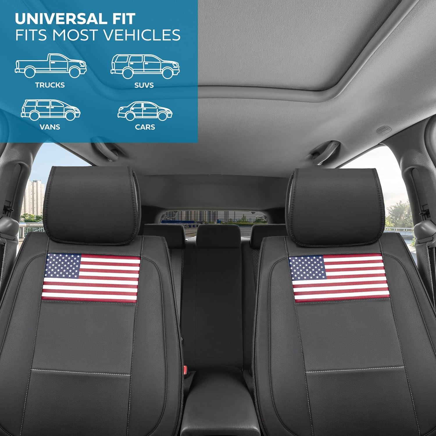 American Flag Seat Covers for Trucks, Cars, & SUV - Napa Leather US Car Seat Covers American Flag Truck Accessories - Car Seat Cover Patriotic American Flag Car Accessories Car Seat Protector