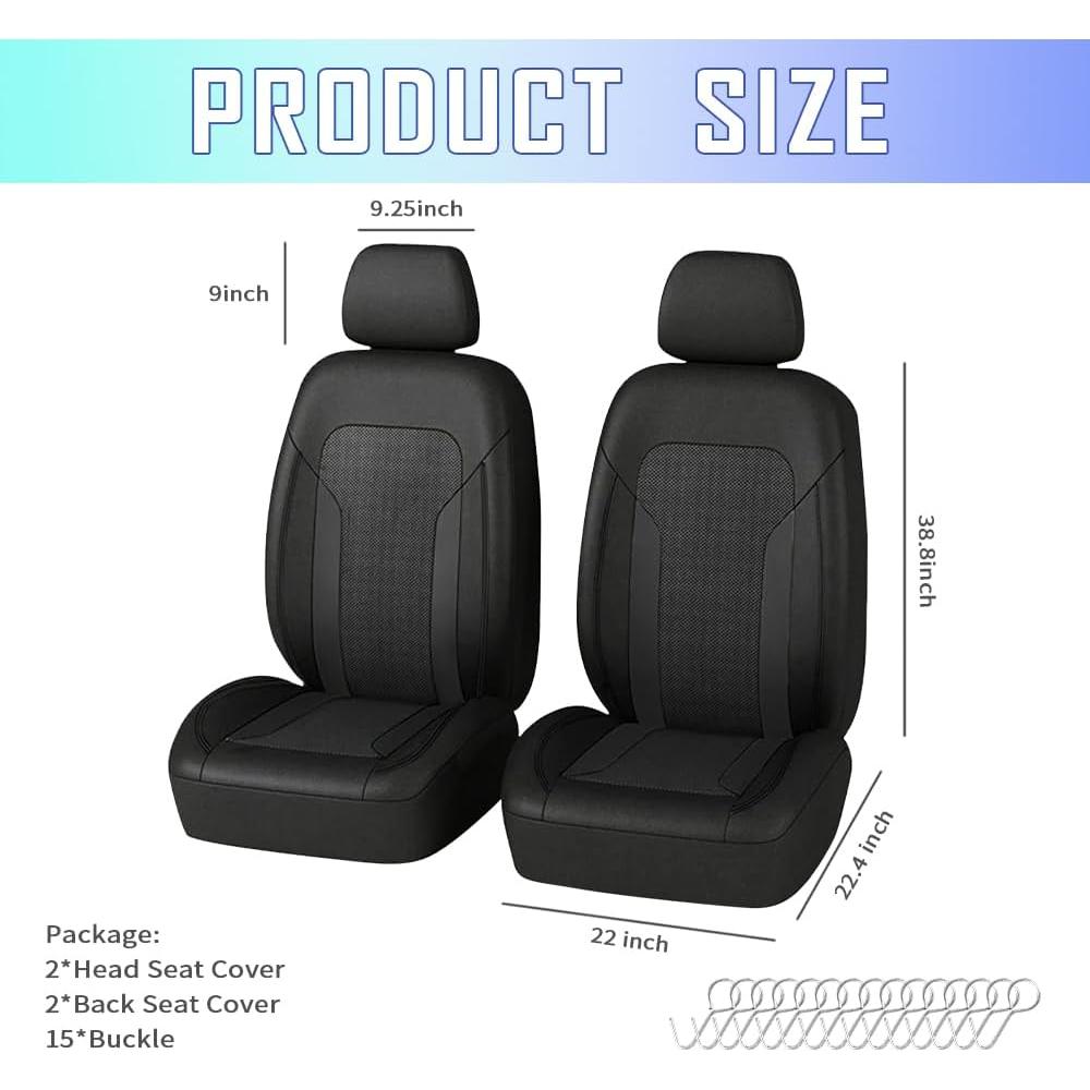 Fundas de Asiento de Coche Refrigerantes Carleef Negro