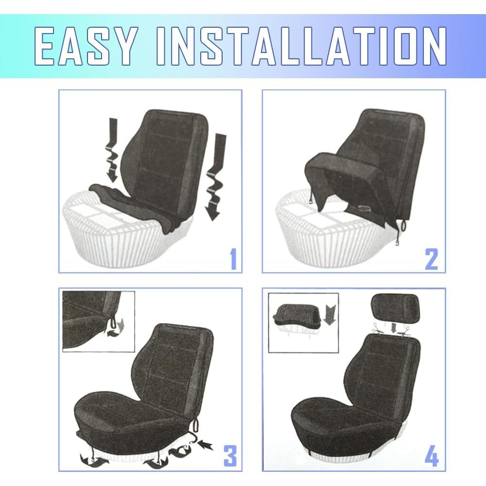 Fundas de Asiento de Coche Refrigerantes Carleef Negro