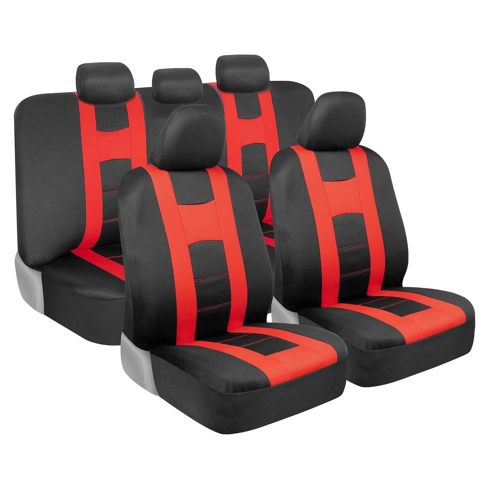 Cubiertas de Asiento BDK OS319 Rojo y Negro Ajuste Universal