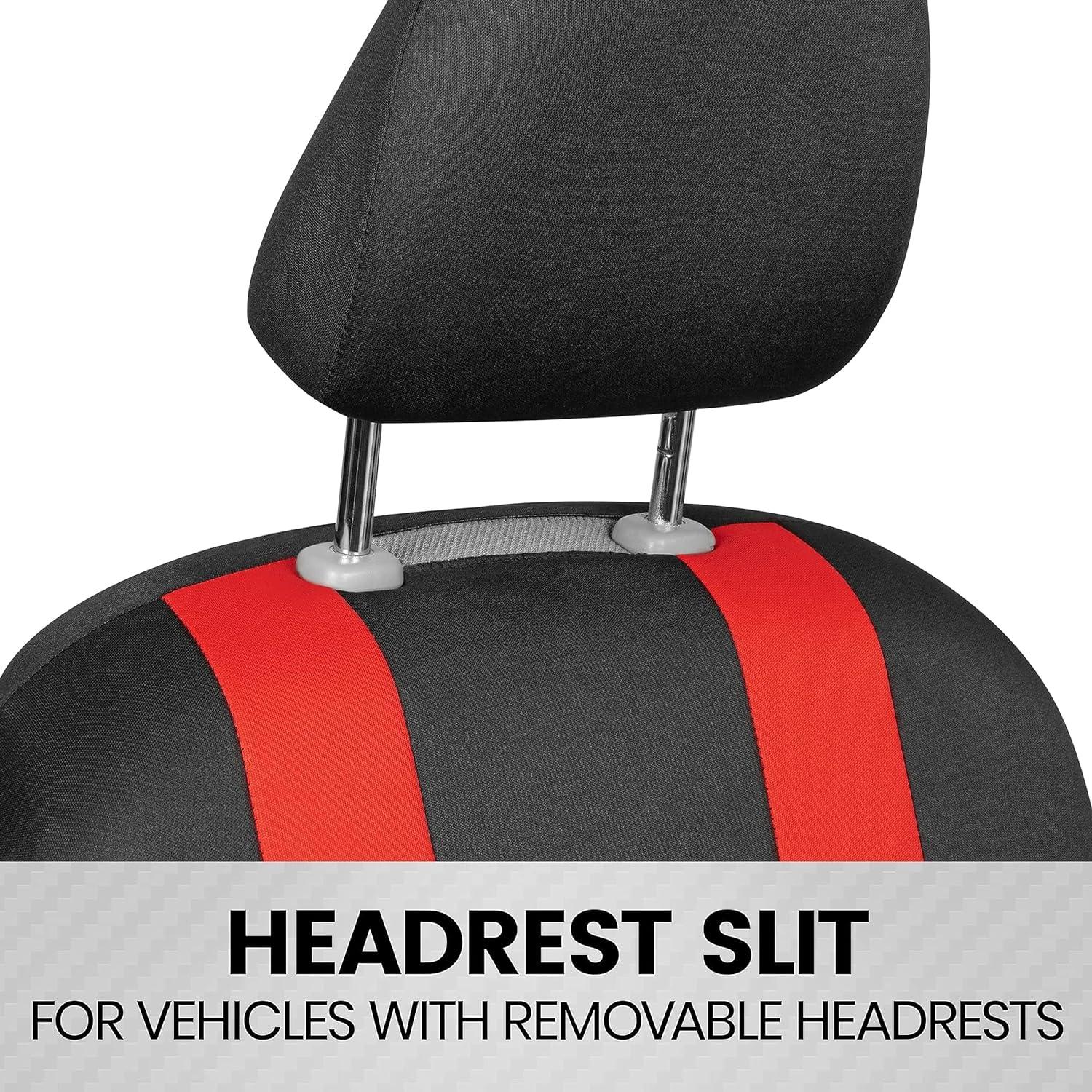 Cubiertas de Asiento BDK OS319 Rojo y Negro Ajuste Universal