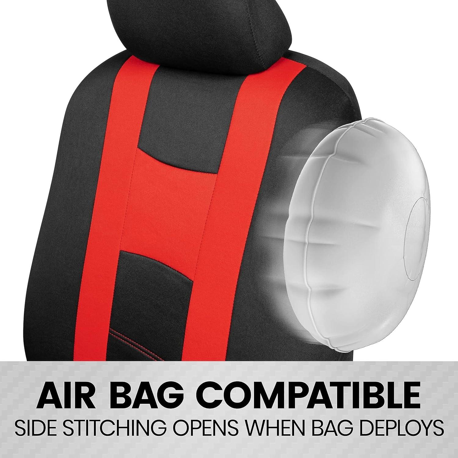 Cubiertas de Asiento BDK OS319 Rojo y Negro Ajuste Universal