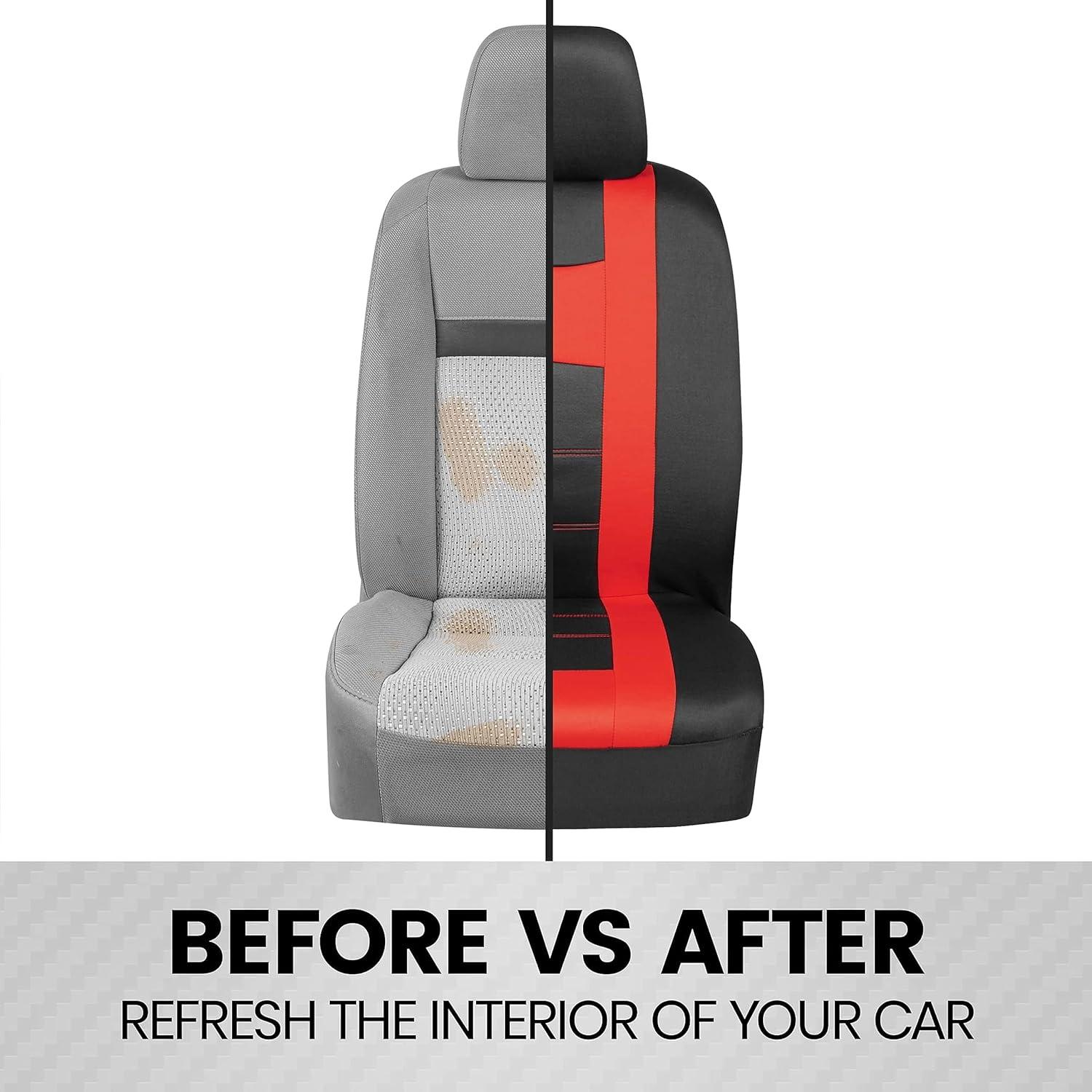 Cubiertas de Asiento BDK OS319 Rojo y Negro Ajuste Universal