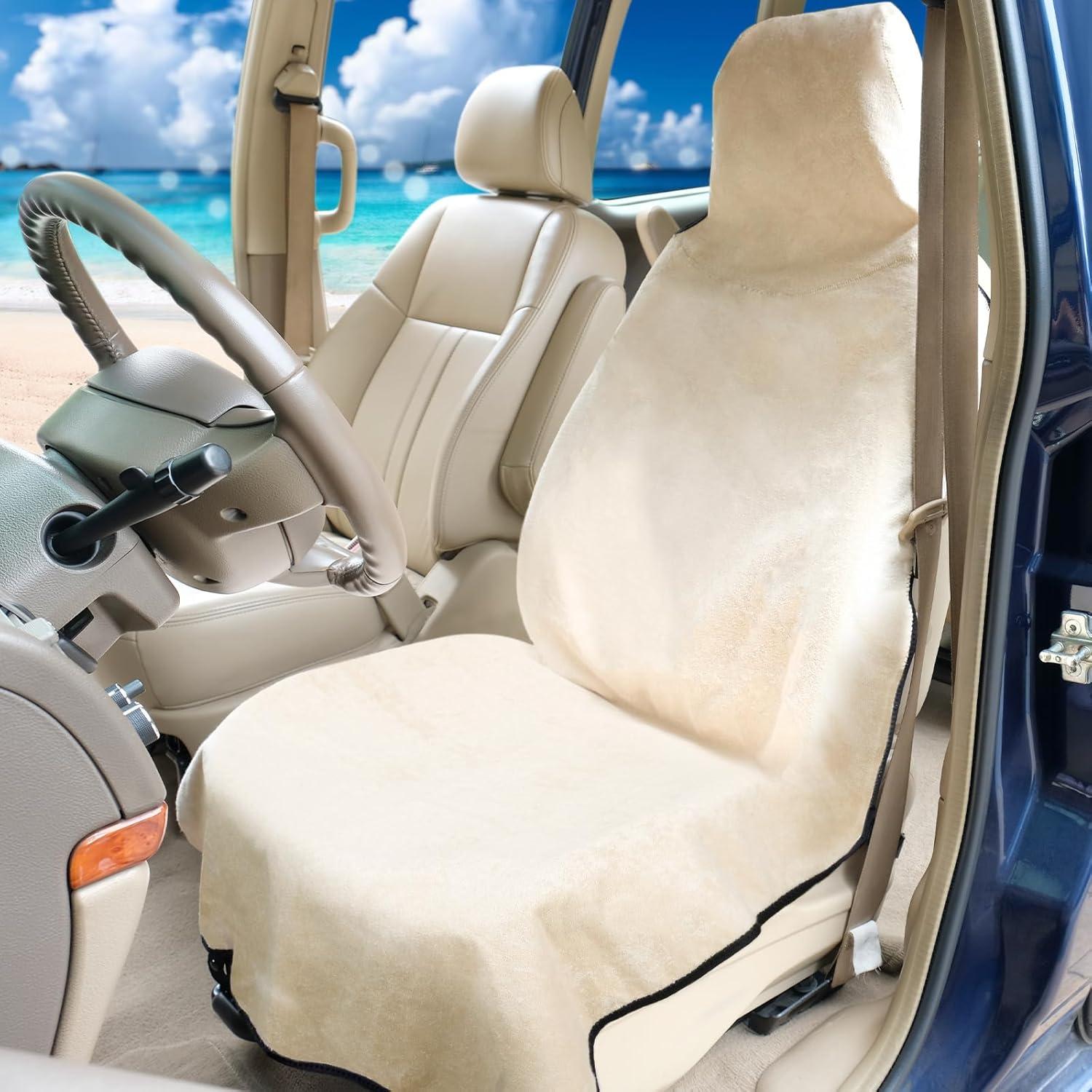 Toalla Cubierta de Asiento Impermeable DREAMANIA 2PCS Beige