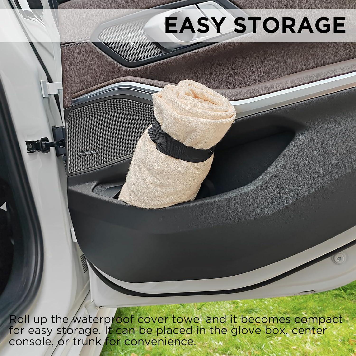 Toalla Cubierta de Asiento Impermeable DREAMANIA 2PCS Beige