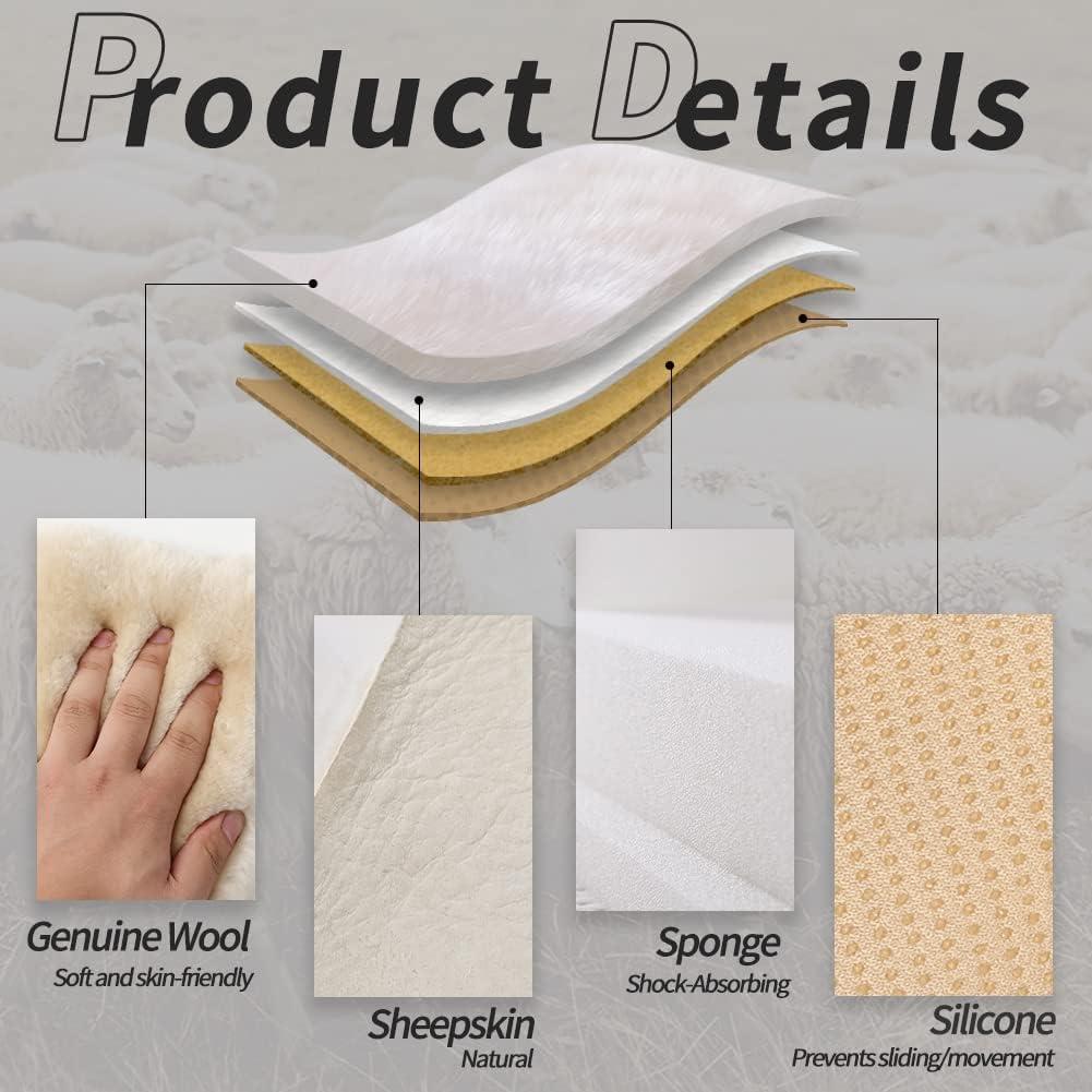 Cojín de Asiento de Piel de Oveja LLB - 2 Piezas, Negro