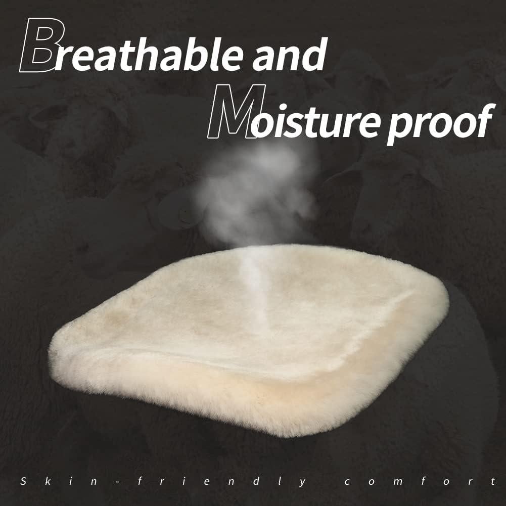 Cojín de Asiento de Piel de Oveja LLB - 2 Piezas, Negro