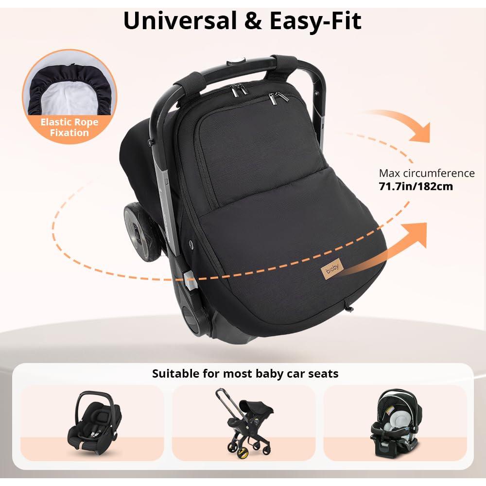 Cubierta de Asiento de Coche para Bebé Bioby Negra Impermeable