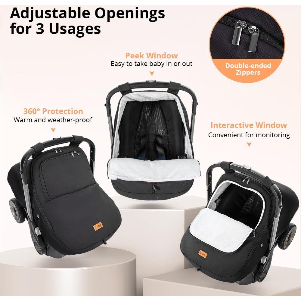 Cubierta de Asiento de Coche para Bebé Bioby Negra Impermeable