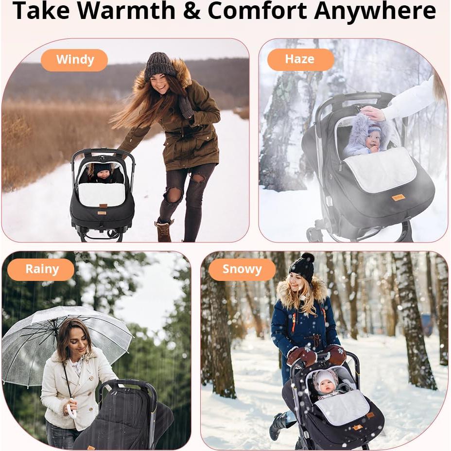 Cubierta de Asiento de Coche para Bebé Bioby Negra Impermeable