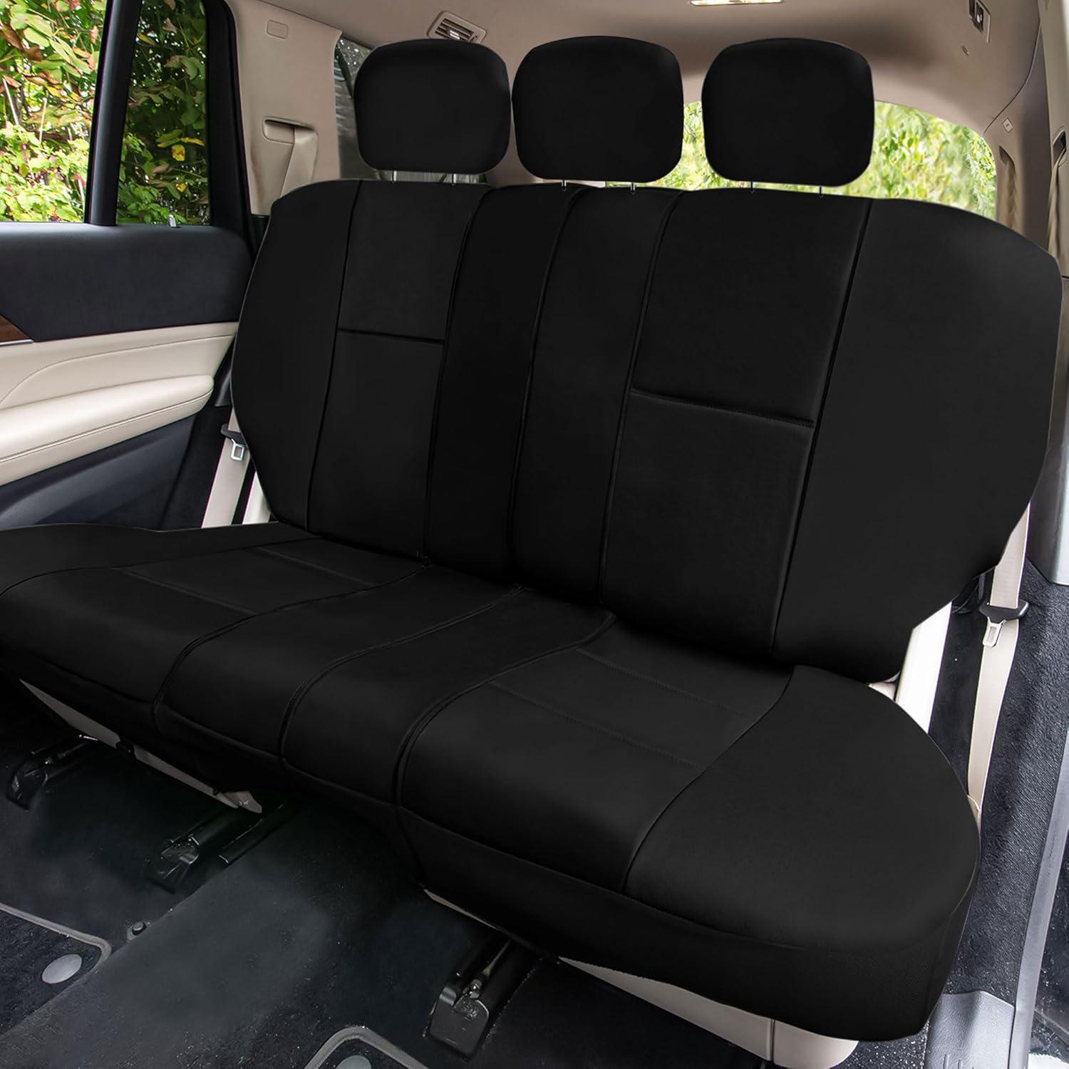 Fundas de Asiento de Coche FH Group PU002BLACK115 - Ajuste Universal, Respaldo Bajo, Negro