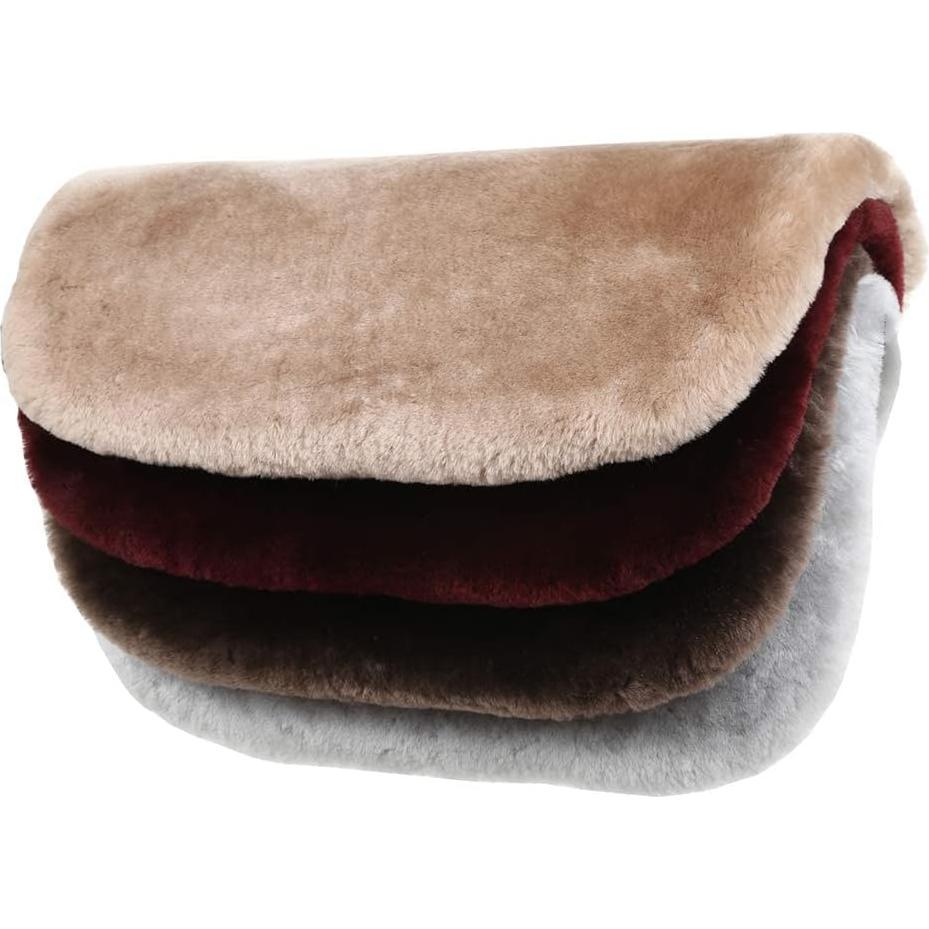 Cojín de Asiento de Coche MLOVESIE de Piel de Oveja Beige