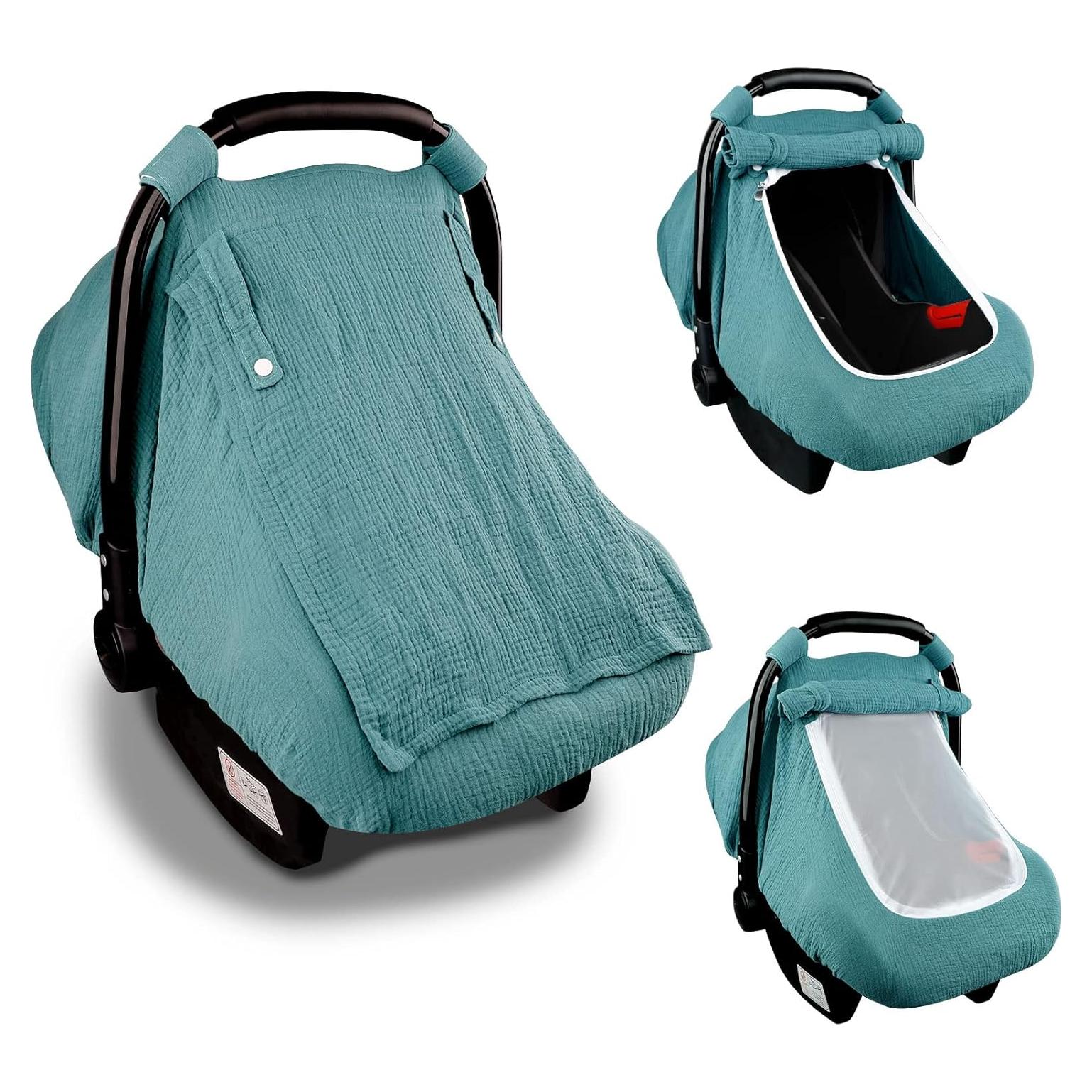 Cubierta de Asiento de Coche para Bebés Muselina Azul