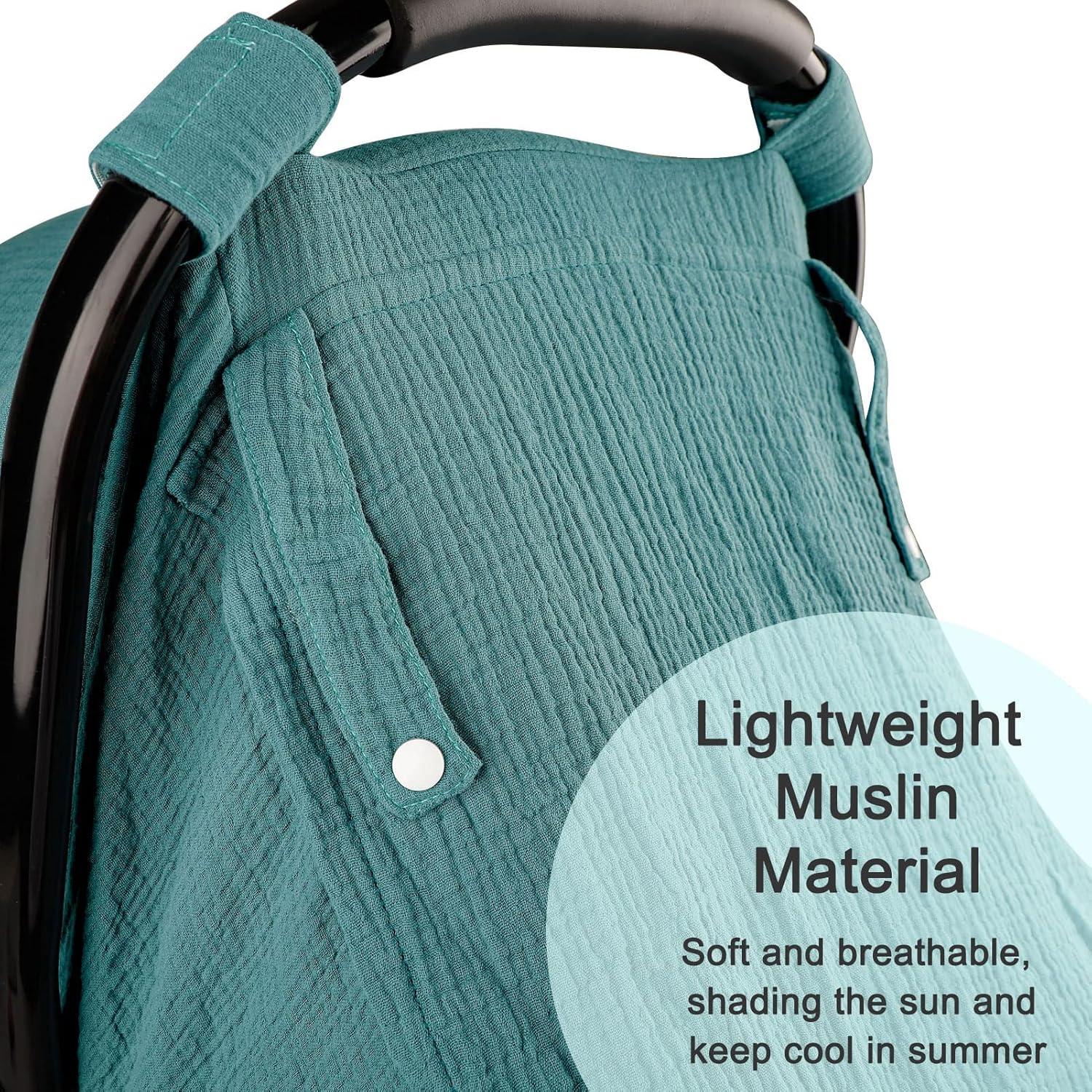 Cubierta de Asiento de Coche para Bebés Muselina Azul