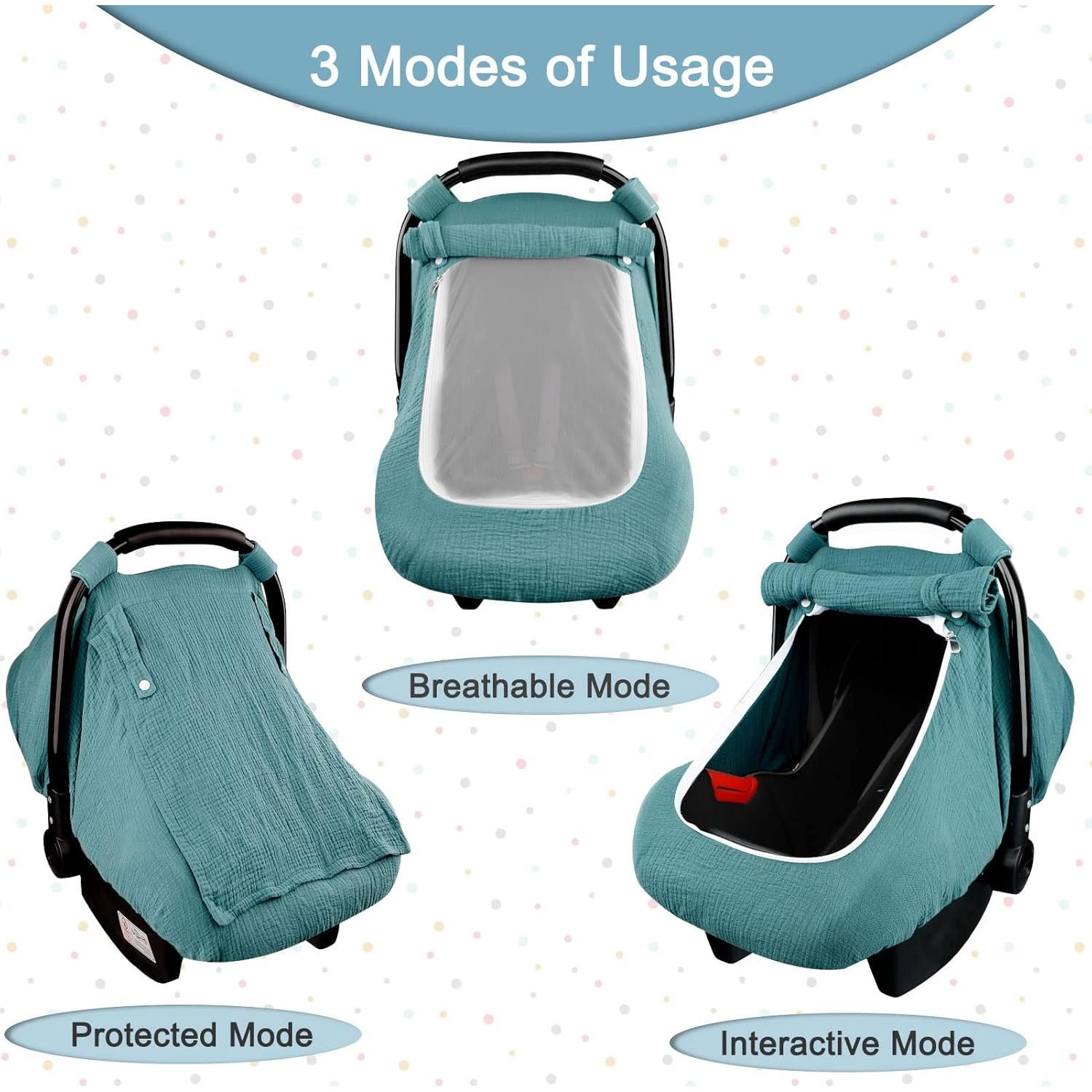 Cubierta de Asiento de Coche para Bebés Muselina Azul