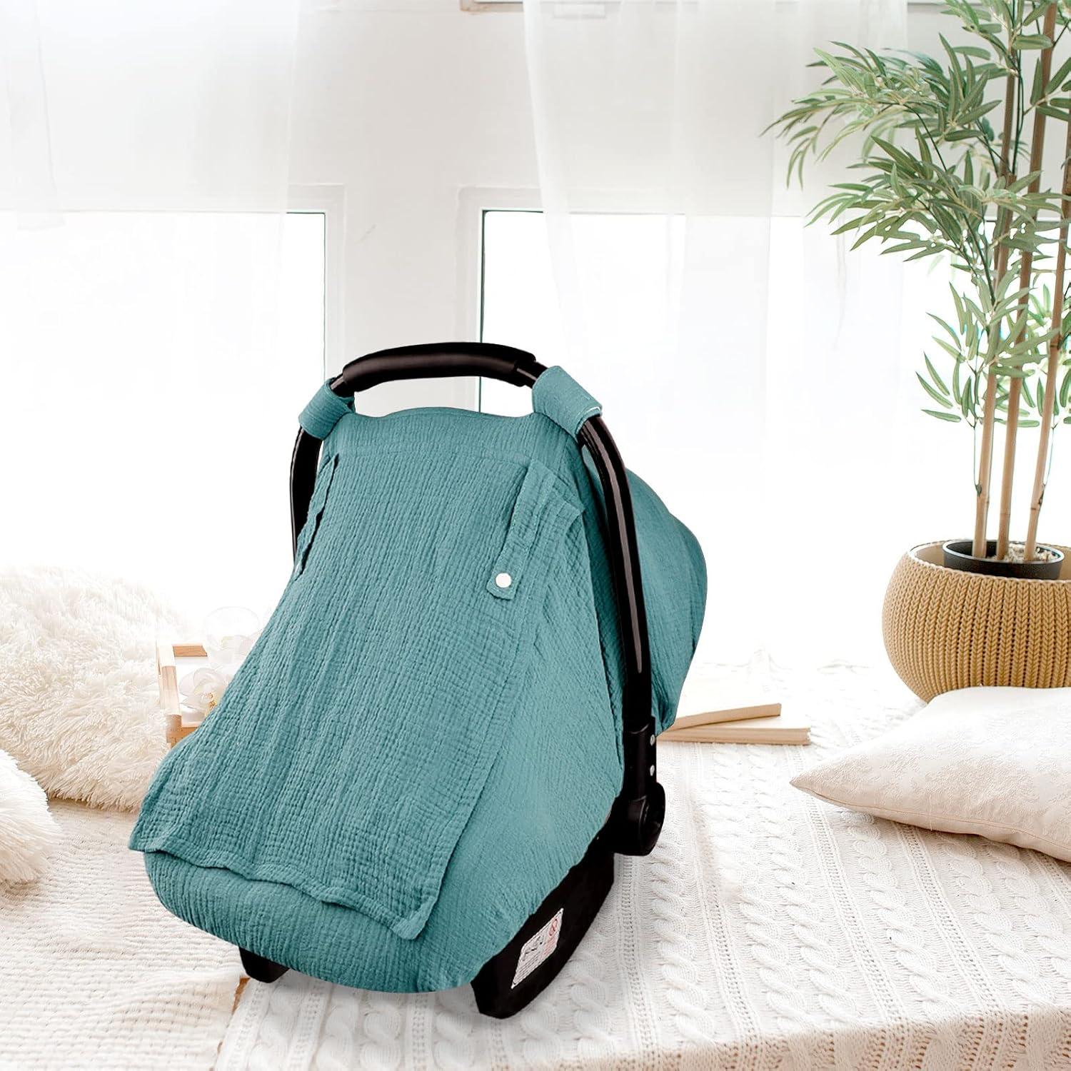 Cubierta de Asiento de Coche para Bebés Muselina Azul