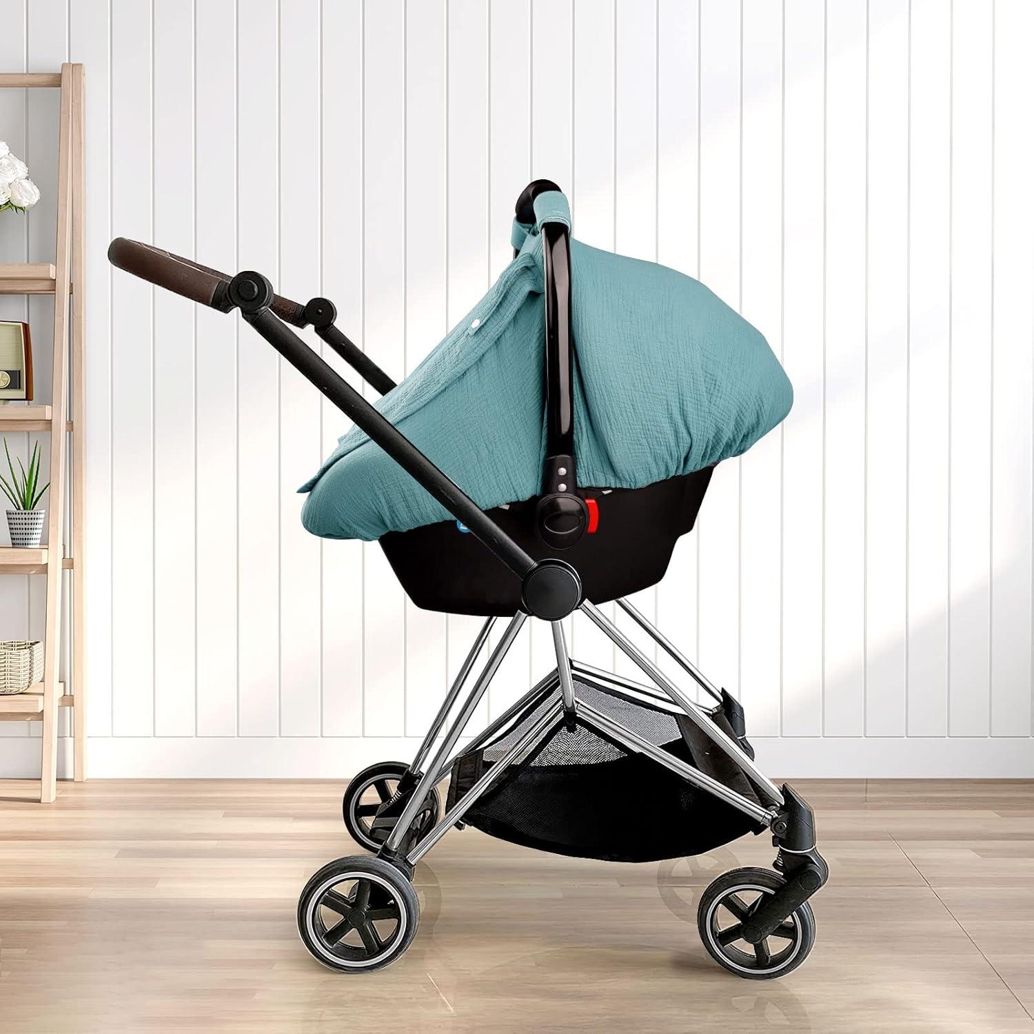 Cubierta de Asiento de Coche para Bebés Muselina Azul