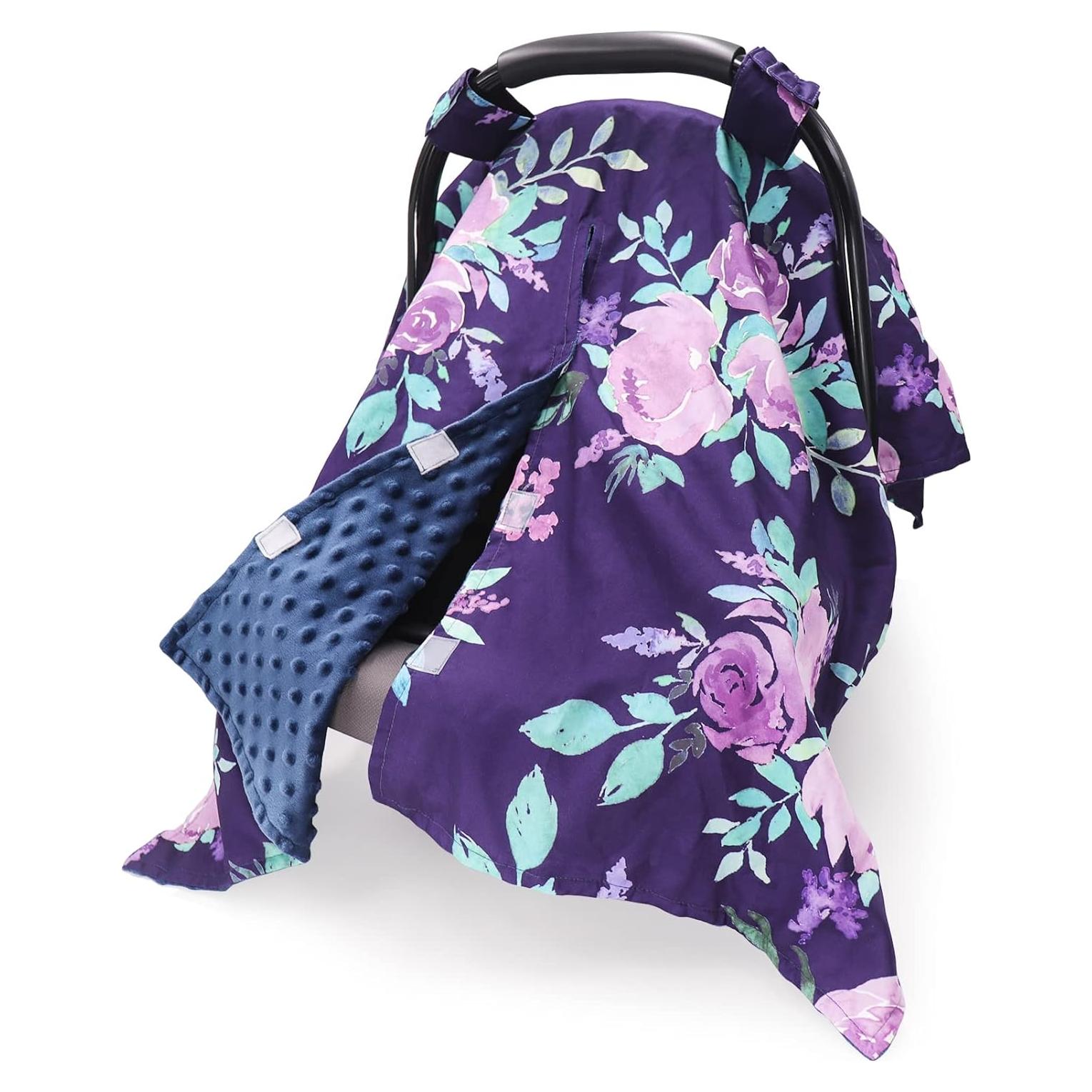 Funda de Asiento de Coche TANOFAR para Bebé Floral Morado